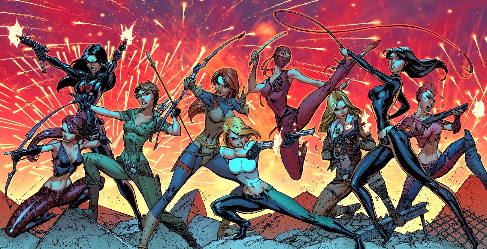 Danger Girl G.I. Joe Triptych Art Community GALLERY OF COMIC ART