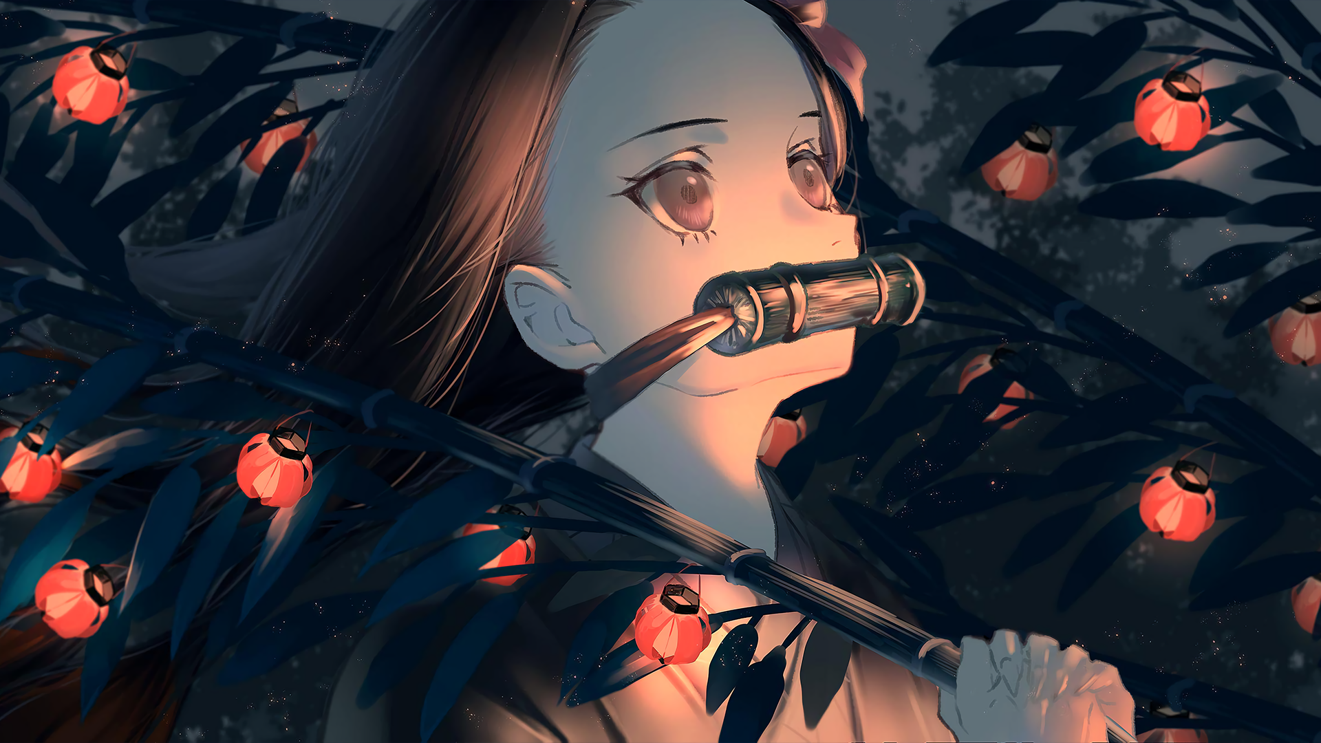 Nezuko Amidst Bamboo Slayer HD Wallpaper