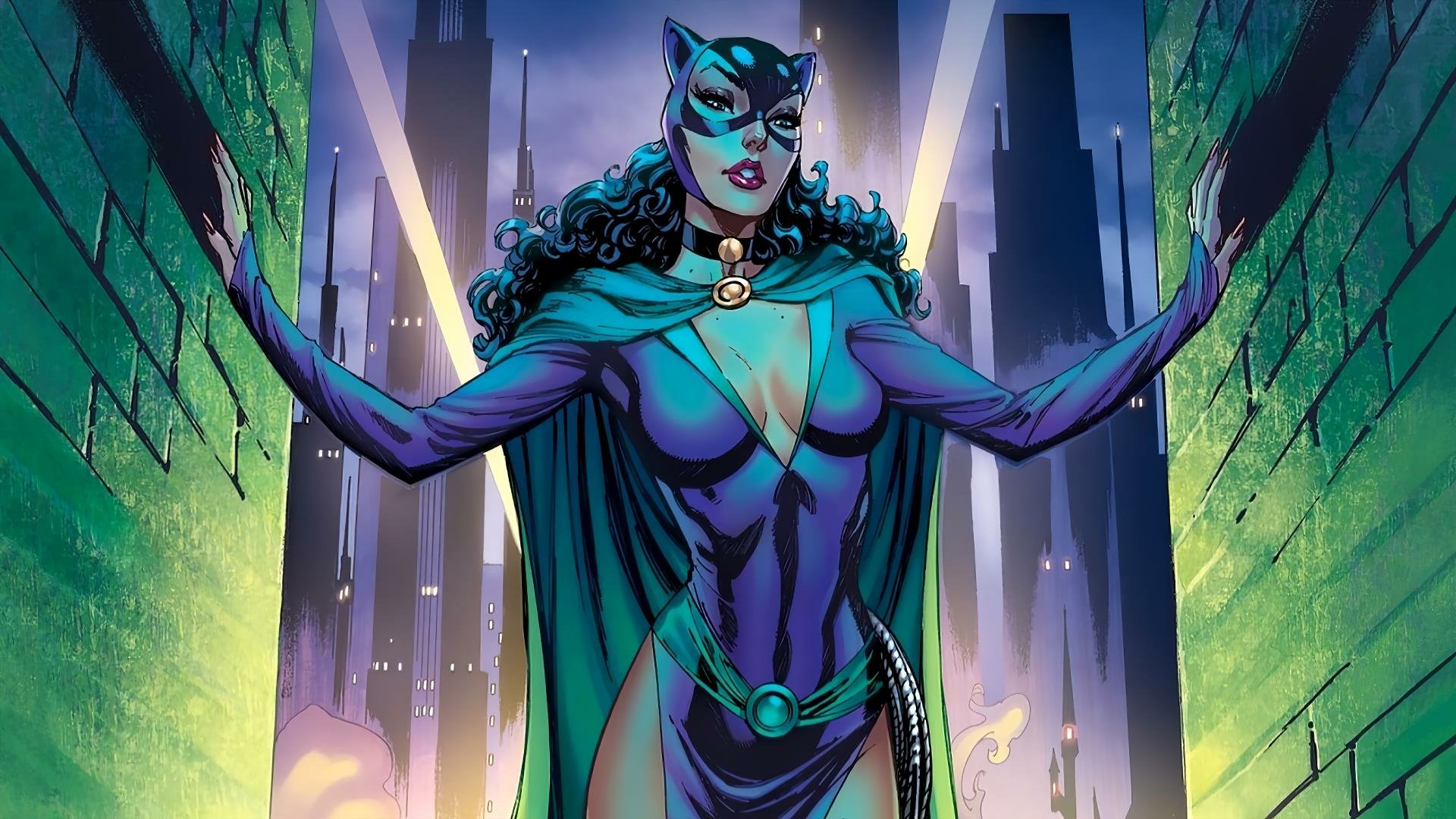 Catwoman in the City: Scott Campbell's Stunning HD Wallpaper