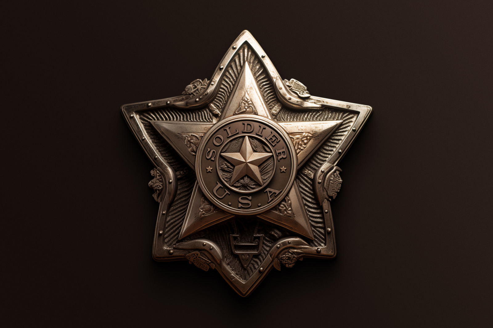 Police / Army / Sheriff Metal Badge PSD on Yellow Image Creative Store
