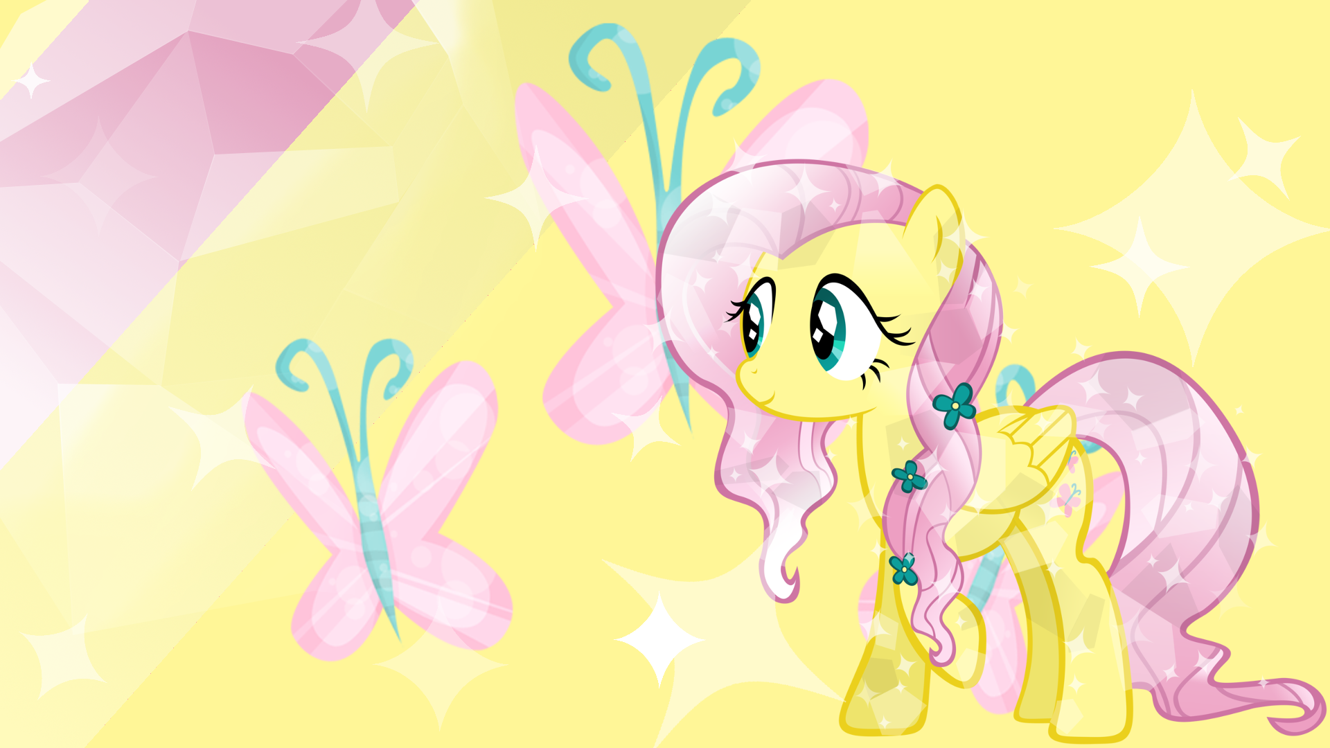 Crystal Fluttershy Wallpaper KibbieTheGreat, Ponyphile and Zaeinn. My Little Pony wallpaper. My Little Wallpaper are Magic