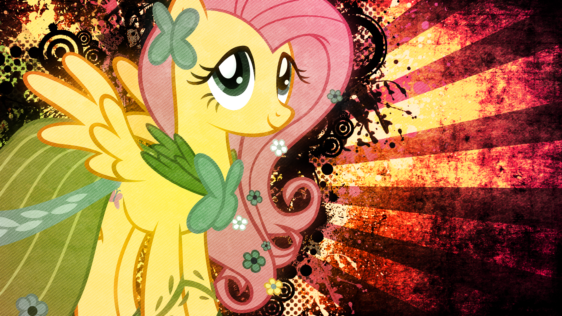 Gala Fluttershy Grunge Wallpaper by Tzolkine. My Little Pony wallpaper. My Little Wallpaper are Magic