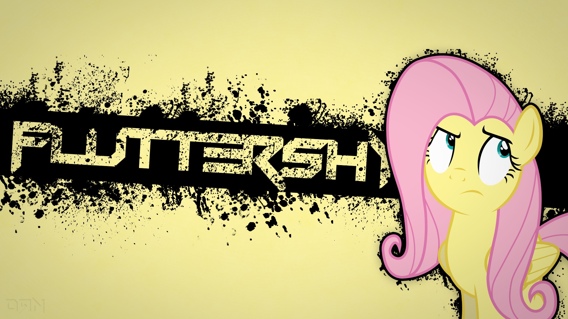 Wallpaper pony, grunge, eye, roll, My Little Pony, Fluttershy, pony, mlp for mobile and desktop, section фильмы, resolution 1920x1080