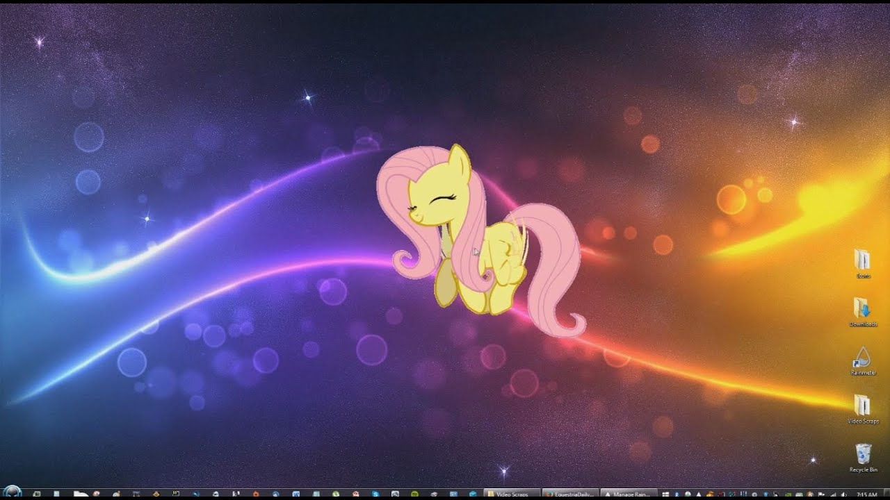 Fluttershy Pony Moving Animated Desktop Customization for Windows Tutorial