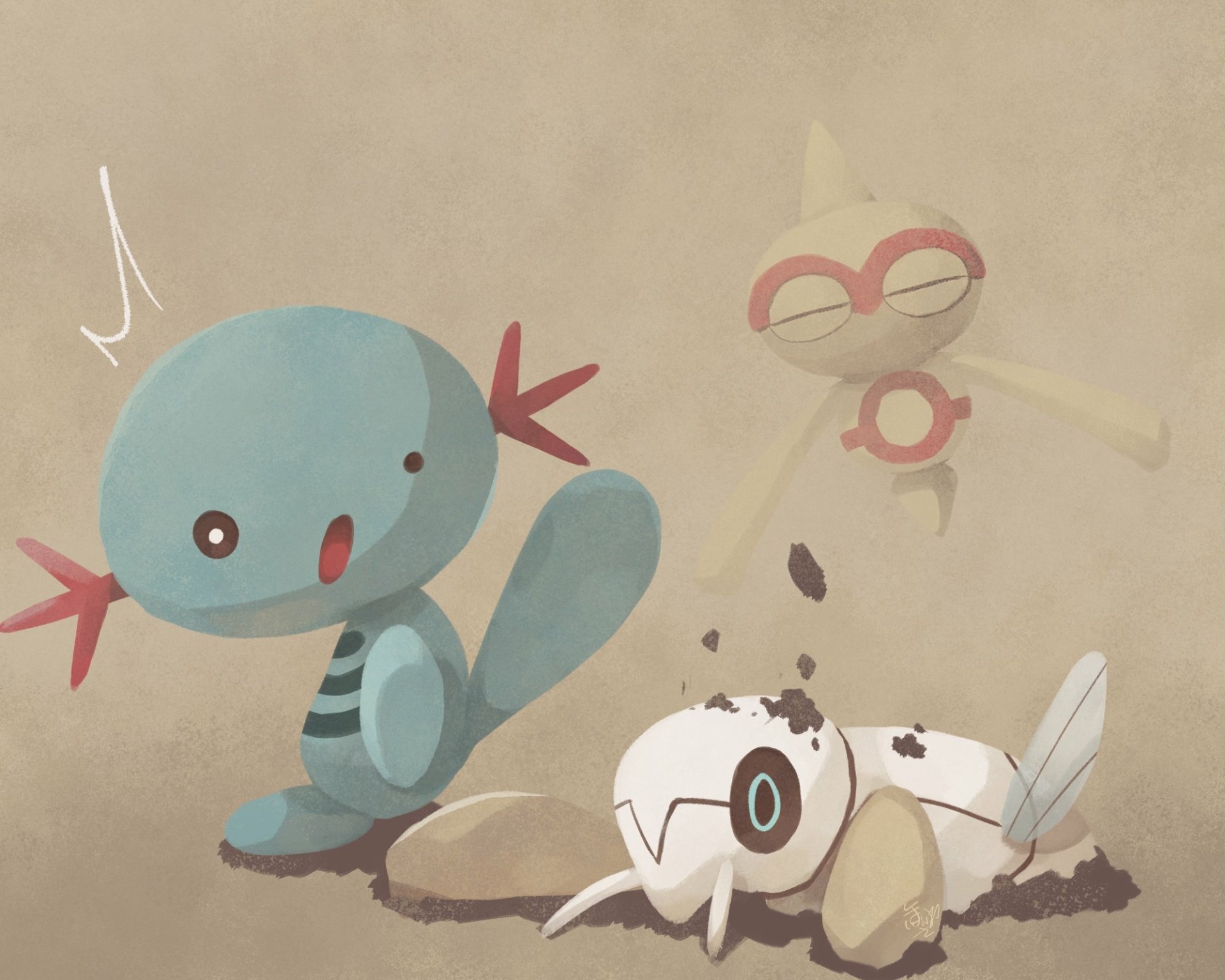 Download Baltoy (Pokémon) Nincada (Pokémon) Wooper (Pokémon) Video Game Pokemon HD Wallpaper