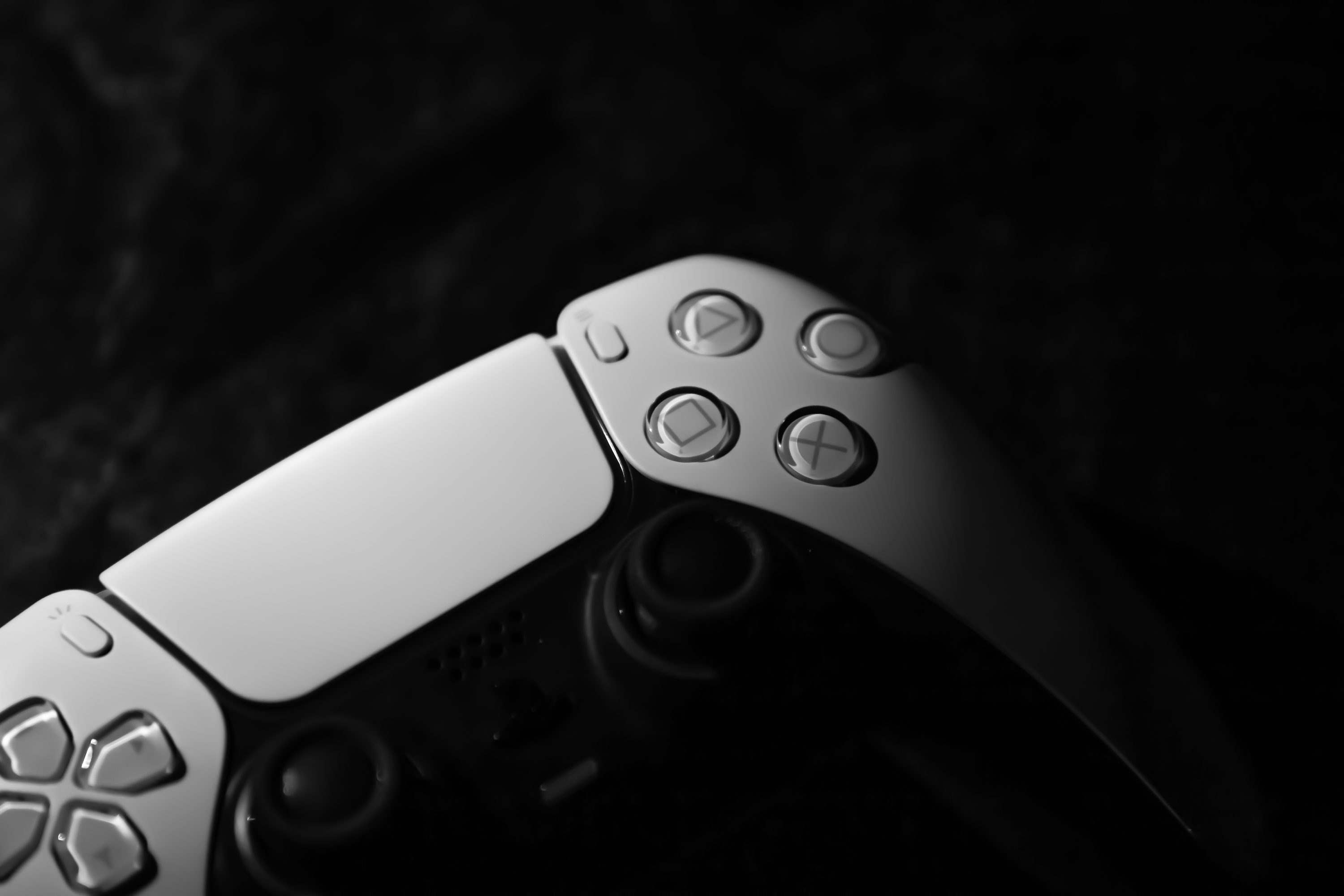 A black video game controller photo