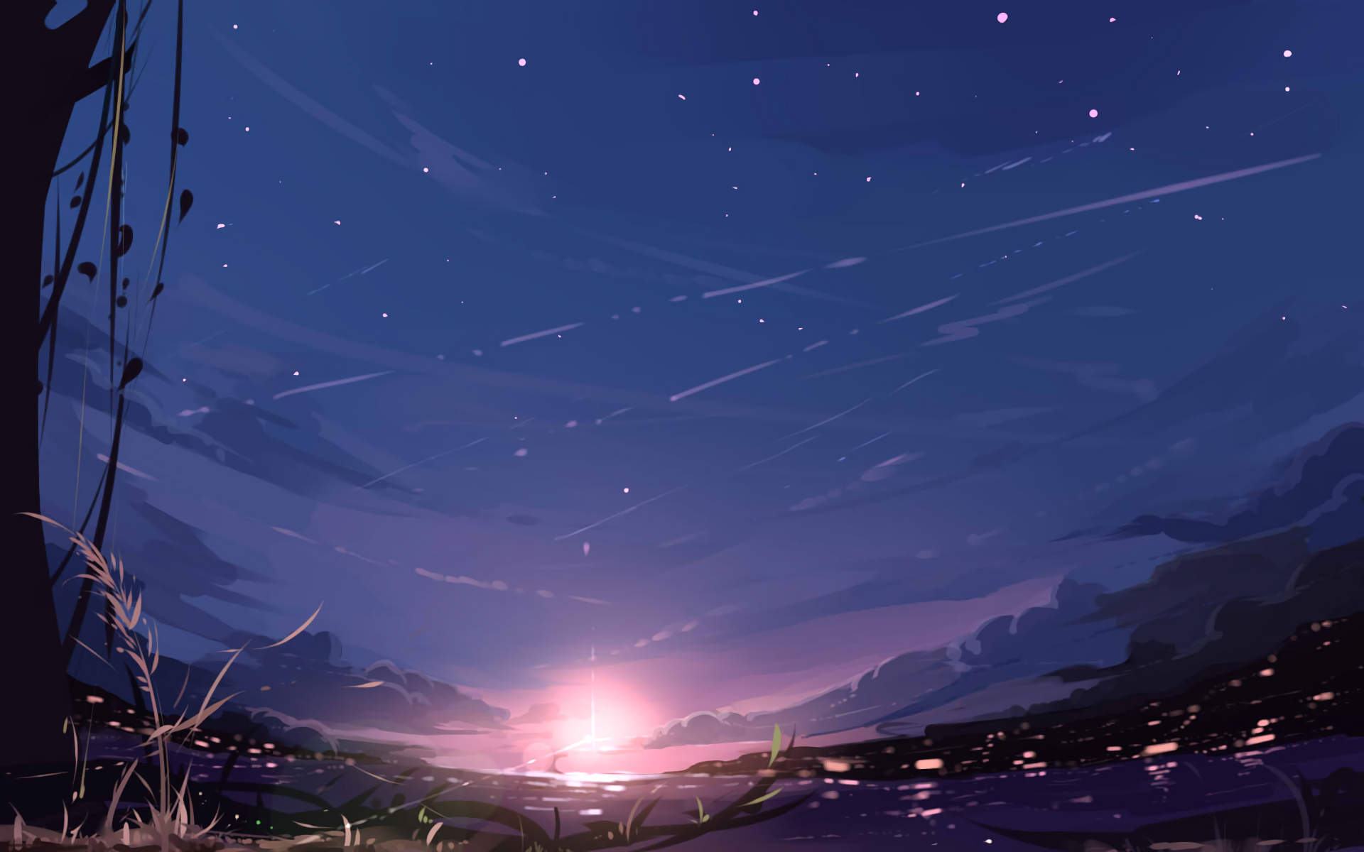 Night Sky Light: HD Anime Wallpaper