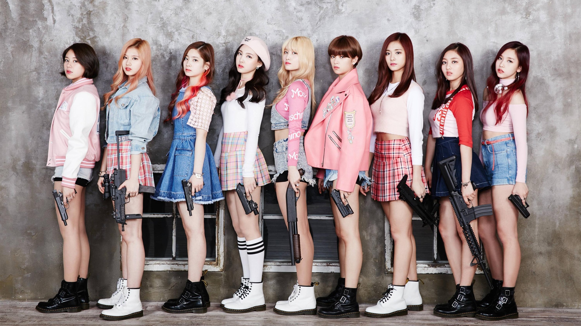 Wallpaper Music, girls, Guns, Kpop, Twice for mobile and desktop, section музыка, resolution 1920x1080