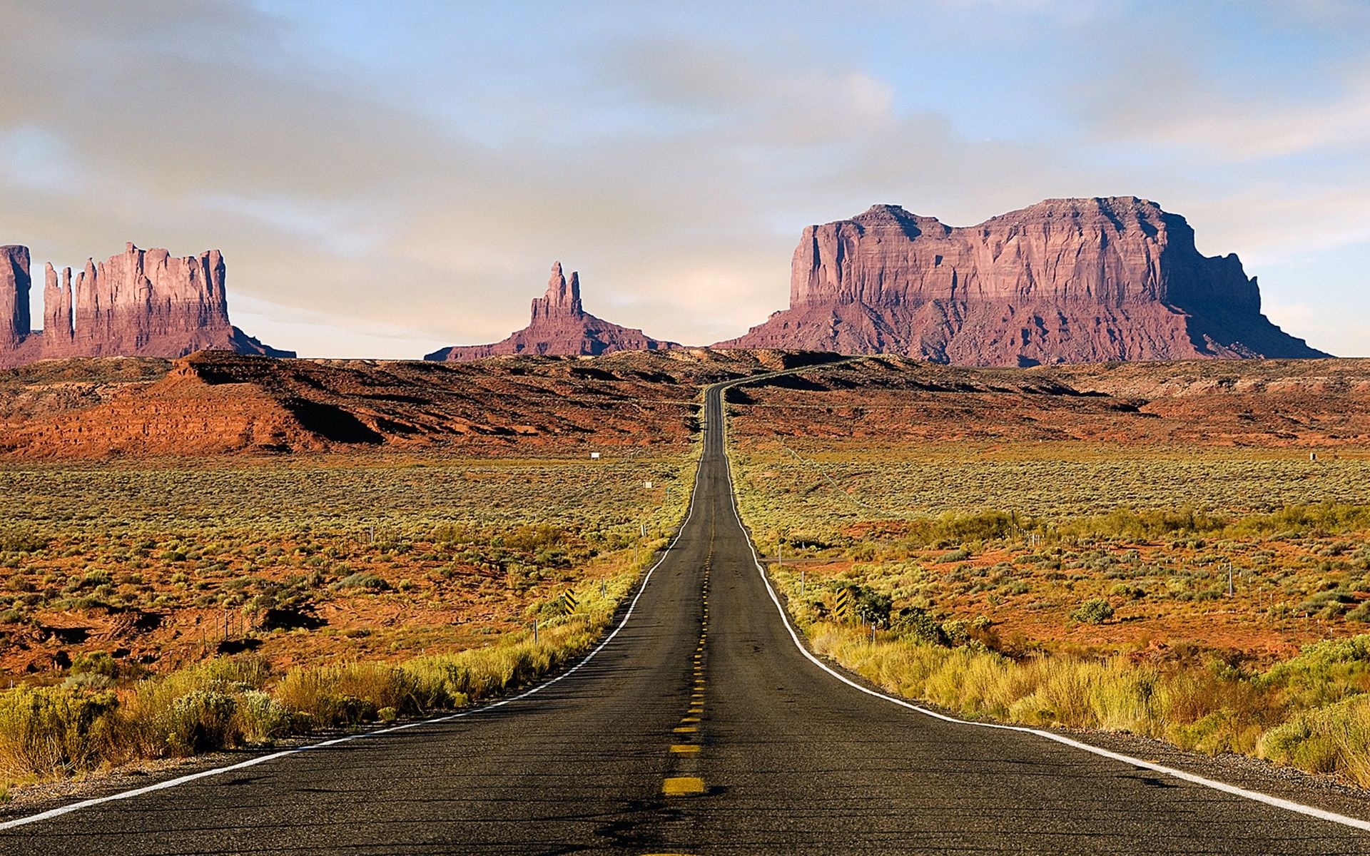 Wallpaper USA, Arizona, Monument Valley, Road to the Desert for mobile and desktop, section пейзажи, resolution 1920x1200