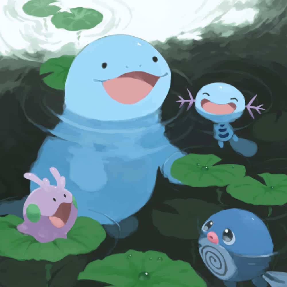 Download Poliwag With Wooper Quagsire And Goomy Wallpaper