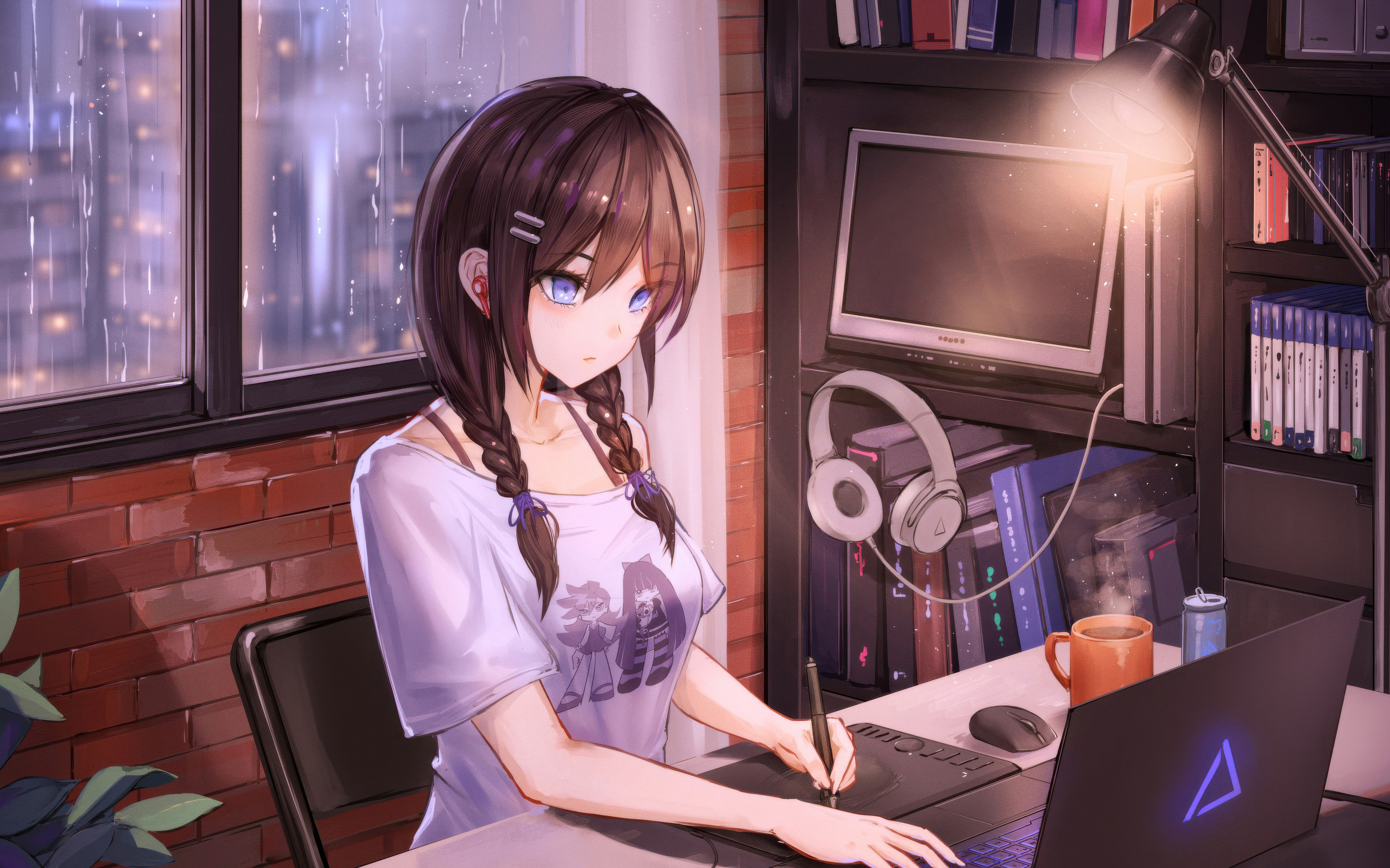 Cozy Anime Girl Gaming Setup 4K , HD 4k Wallpaper, Image, Background, Photos and Picture