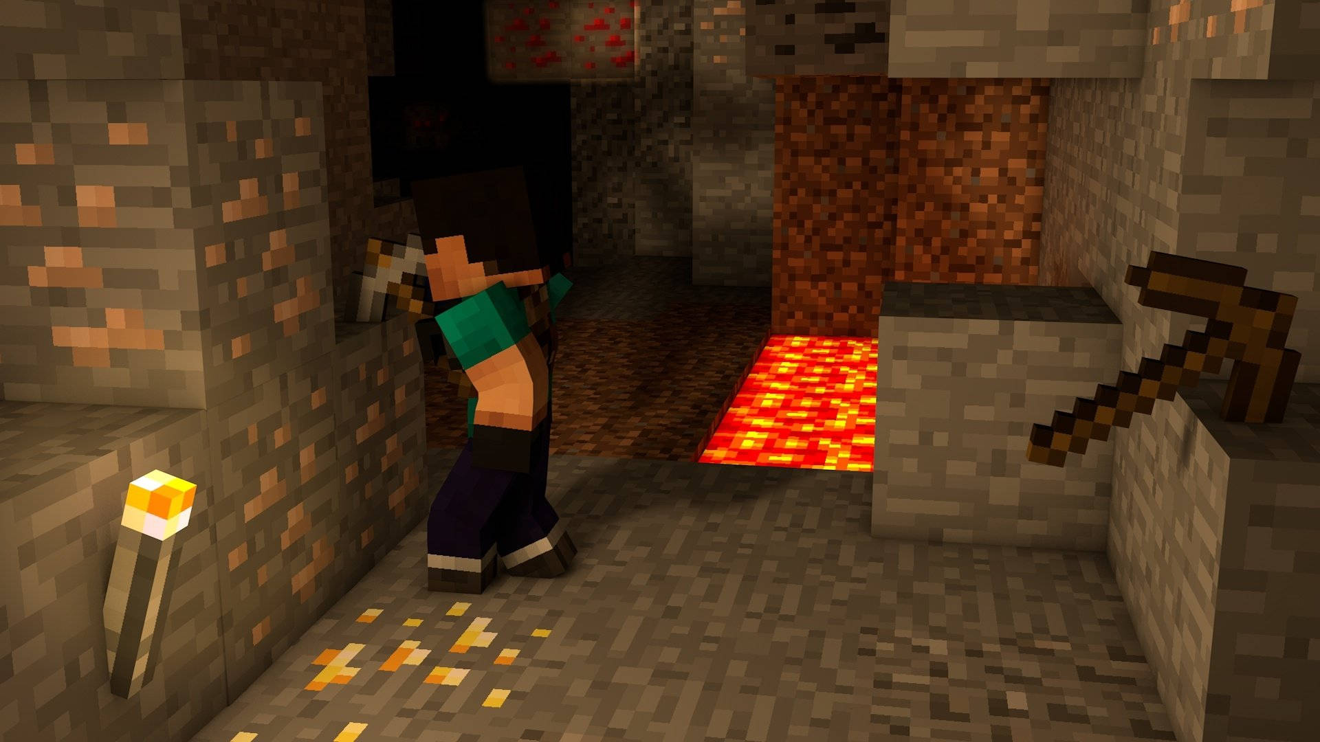 Download Best Minecraft Steve Mining Wallpaper