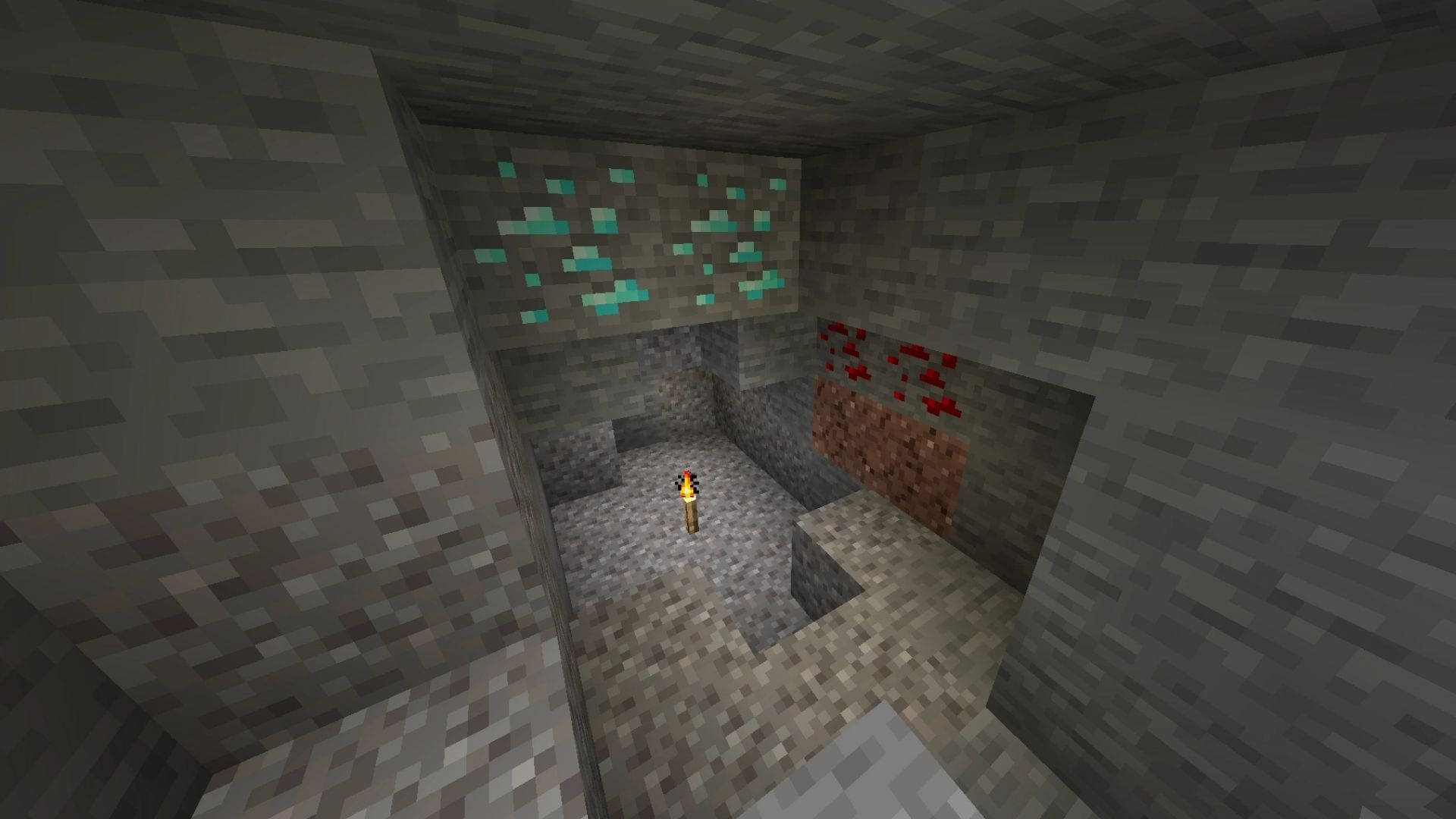 Download Underground Minecraft Diamond Ores Wallpaper