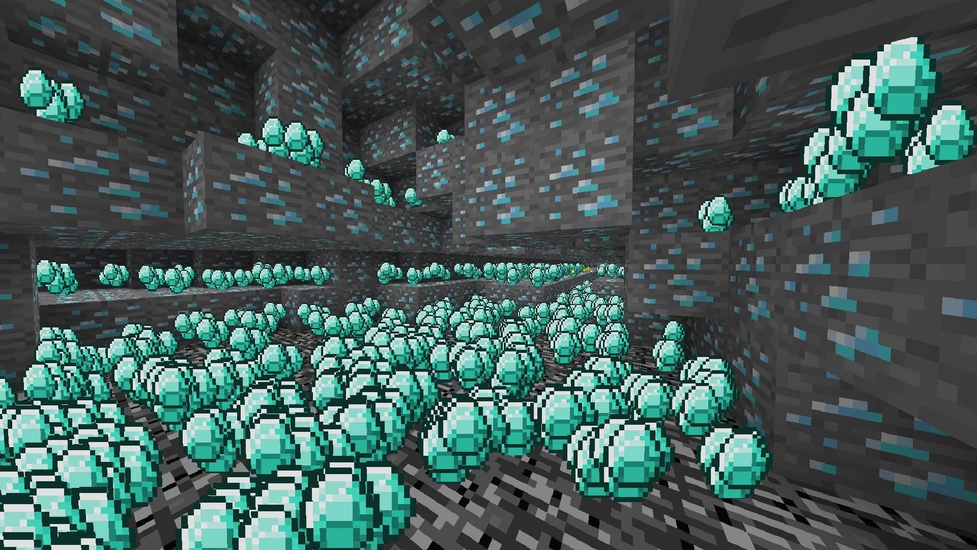 Download Underground Minecraft Diamond Crystals Wallpaper
