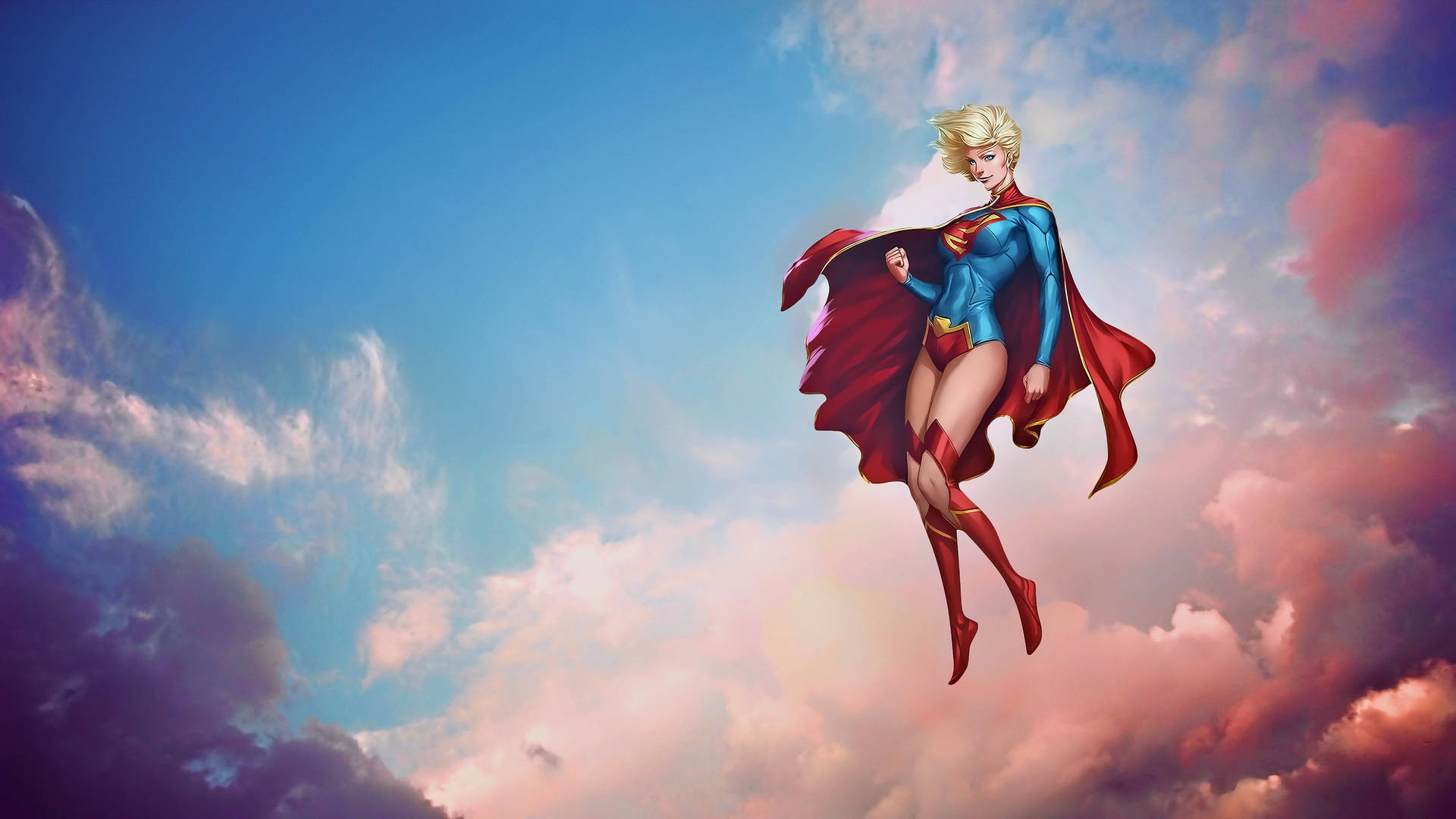 Download Flying DC Superhero Supergirl Fan Art Wallpaper
