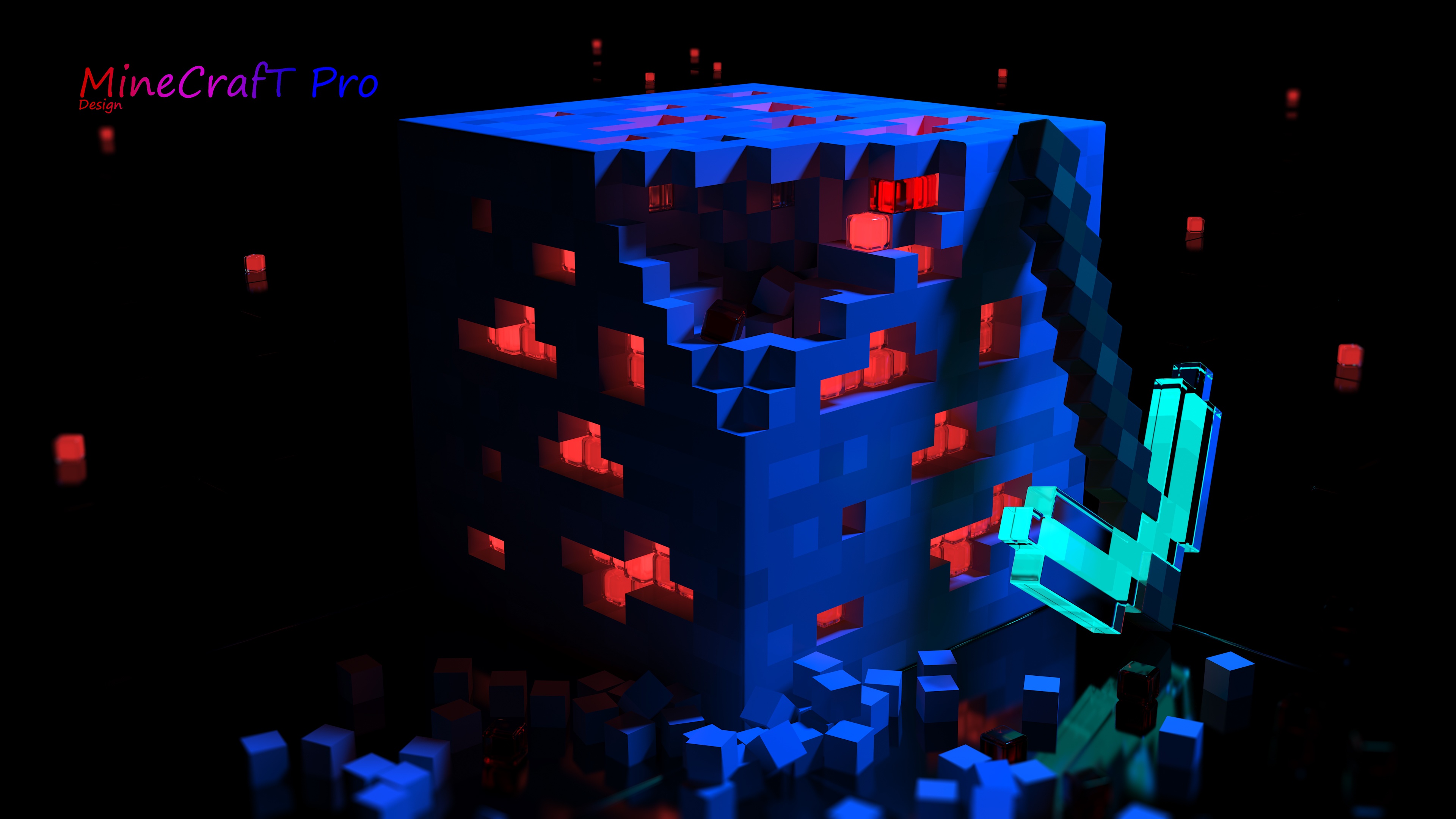 Wallpaper minecraft, minecraft, redstone, Minecarft Design Pro for mobile and desktop, section игры, resolution 3840x2160