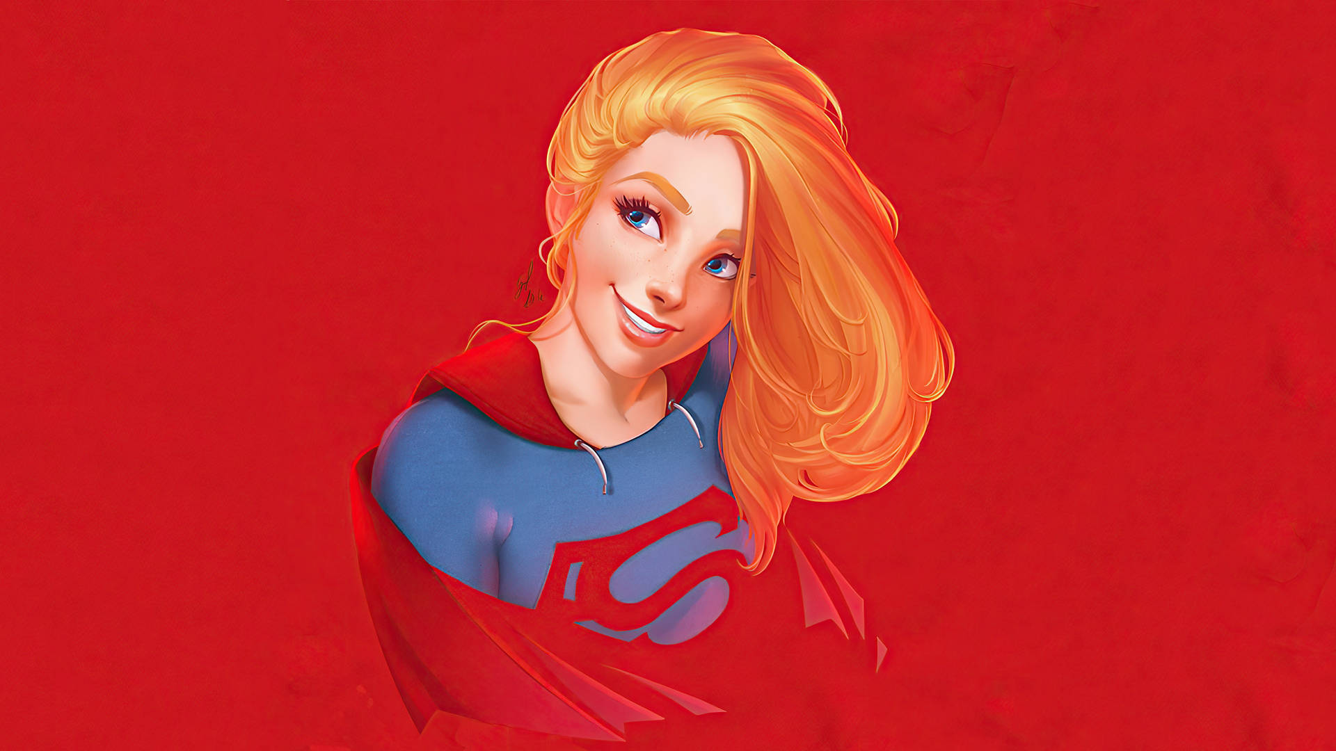 Download Comic Supergirl In Red Wallpaper