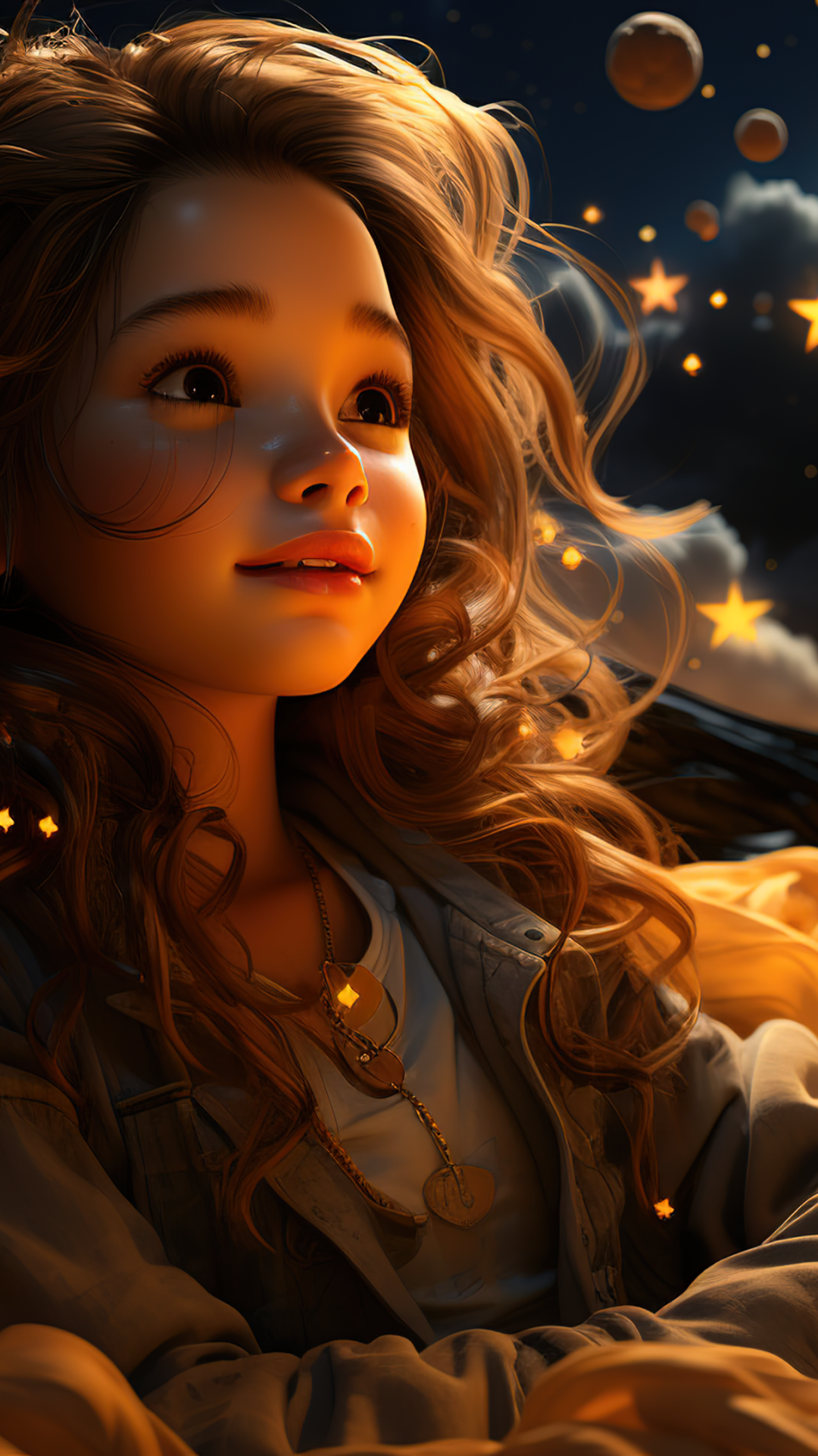 Cute Girl Wallpaper 4K, Dreamy, Aesthetic, AI art