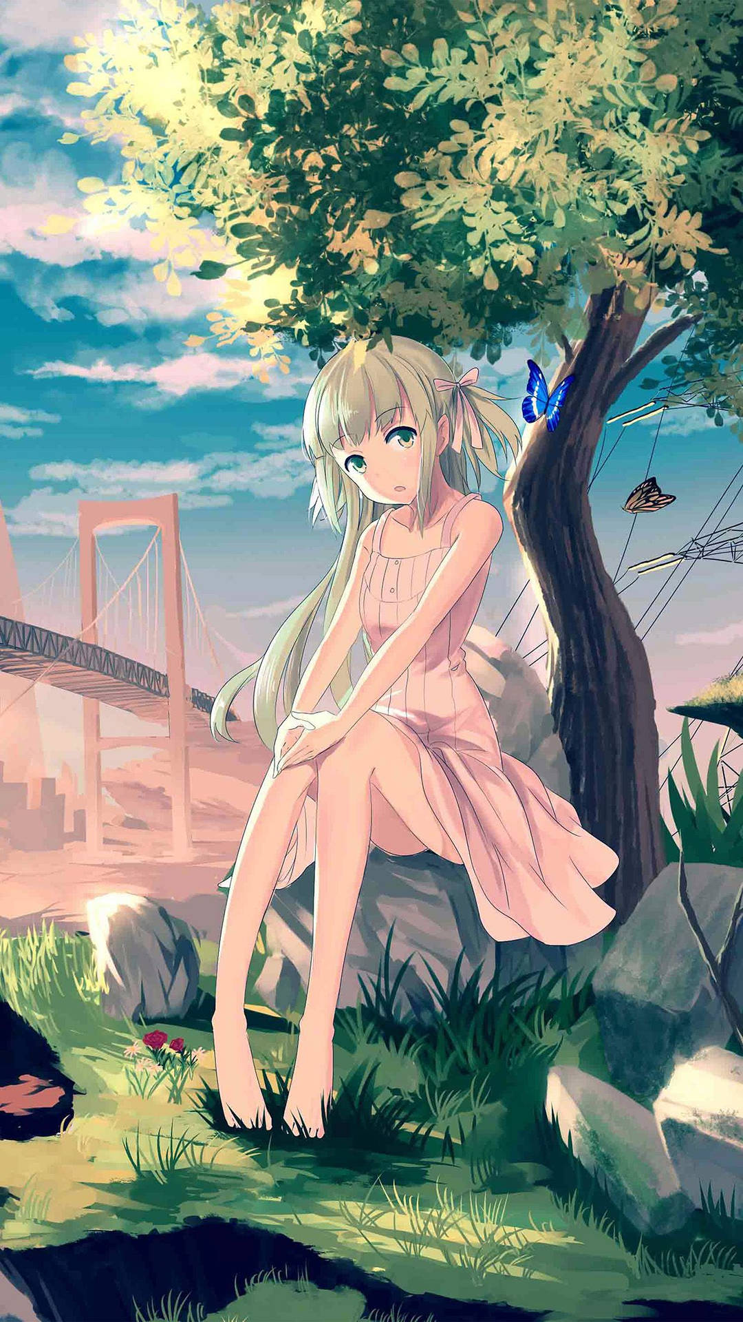 Download Cute Anime Characters Outdoors Wallpaper