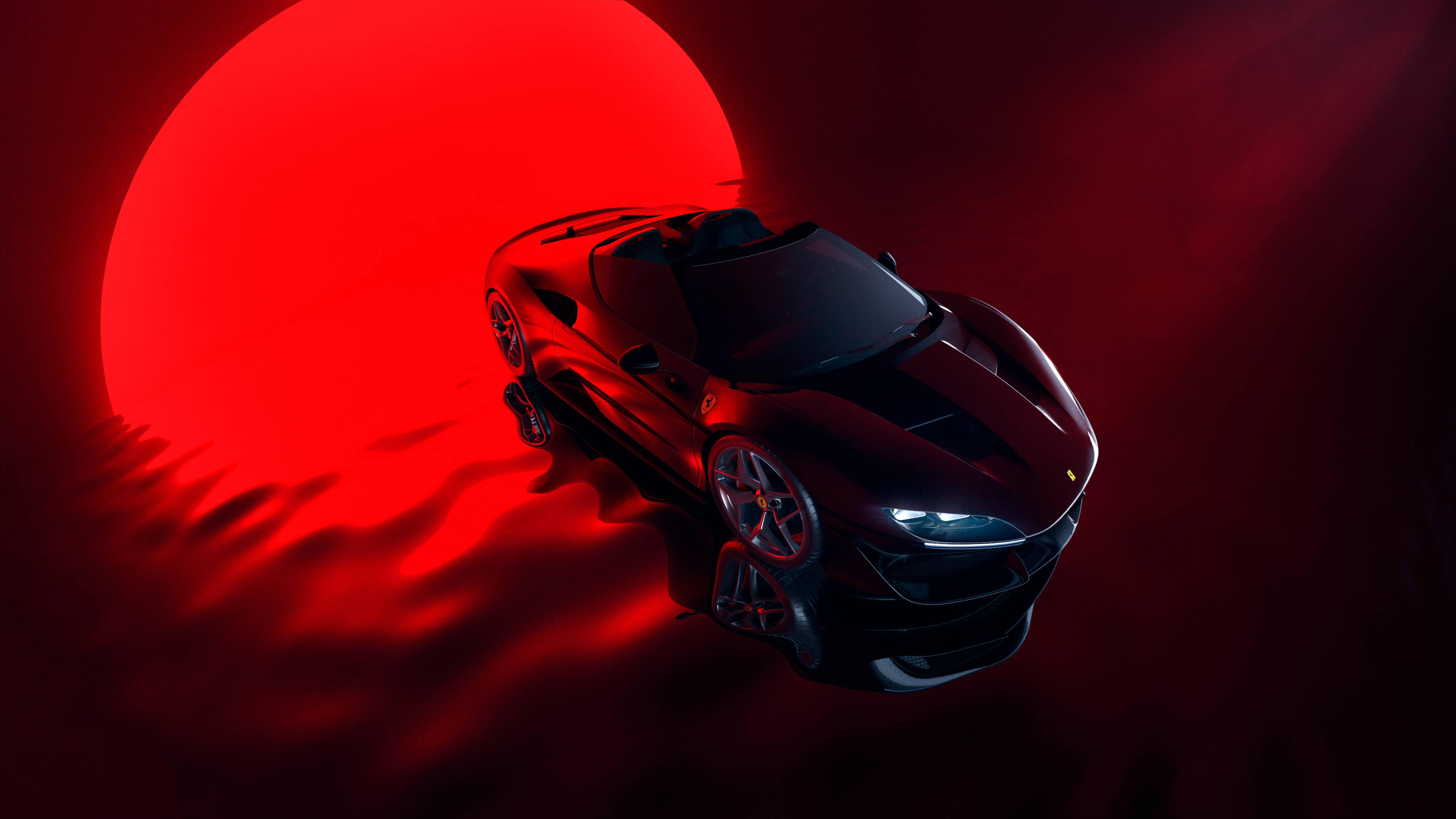Ferrari J50 Wallpaper 4K, Red aesthetic, Red background
