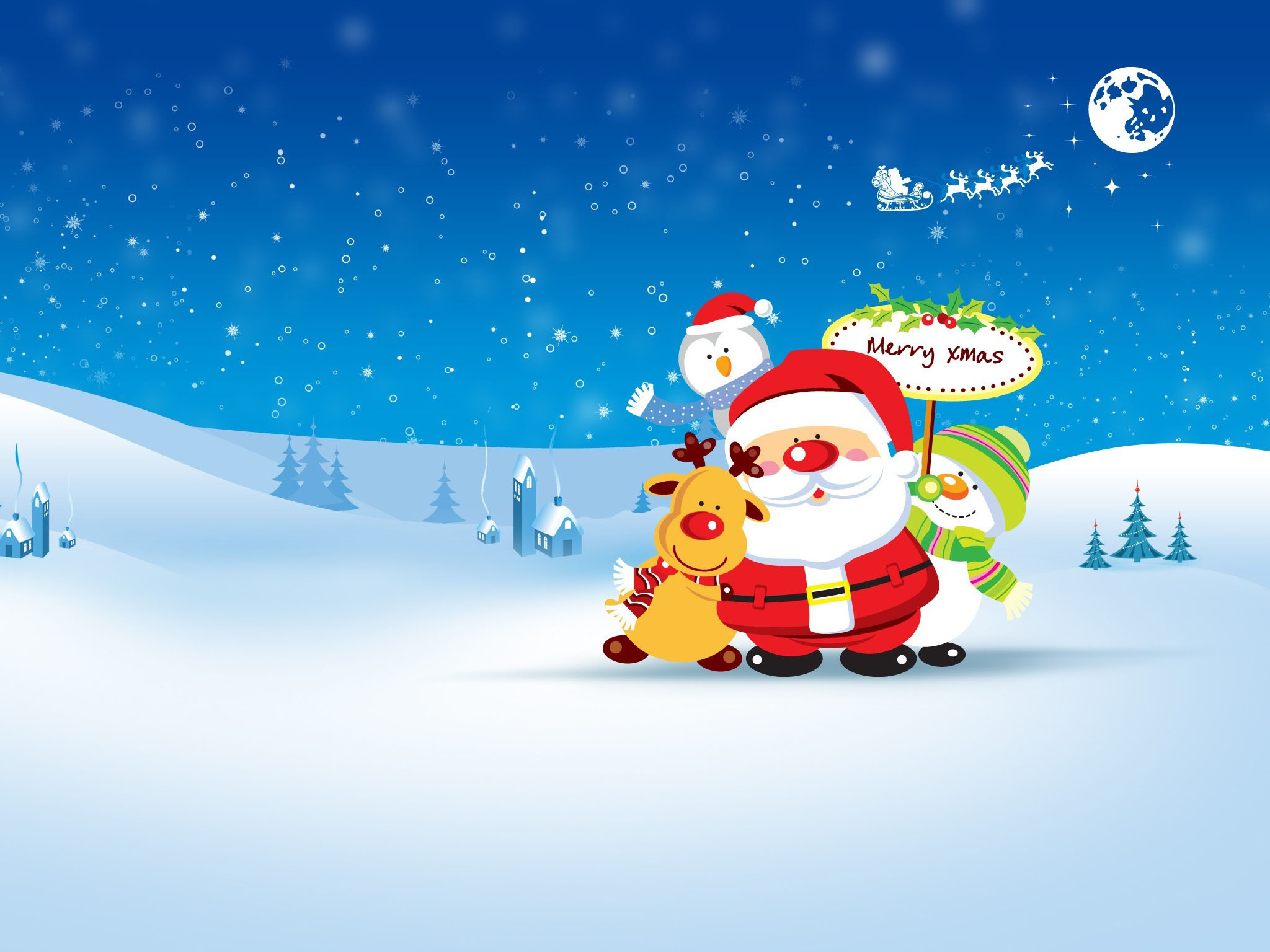 Wallpaper Christmas Day, Santa Claus, Cartoon, Christmas, Arctic, Background Free Image