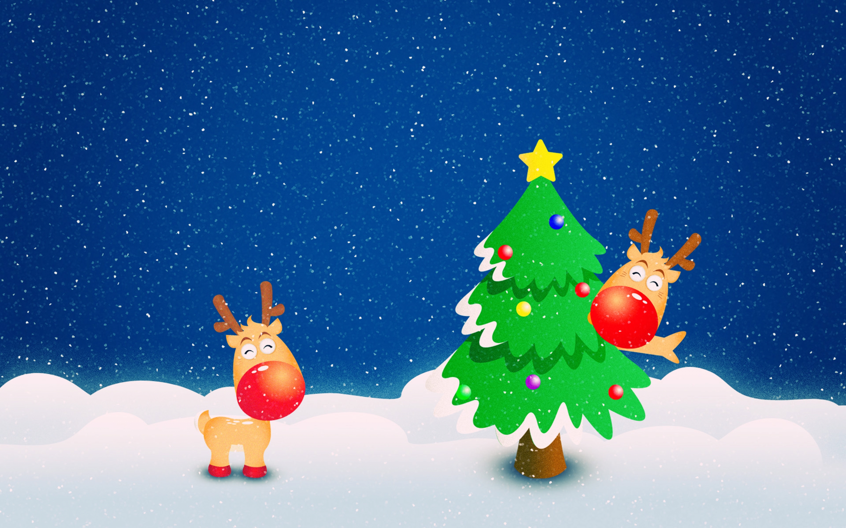 Wallpaper Christmas Day, Snowman, Christmas, Christmas Tree, Santa Claus, Background Free Image