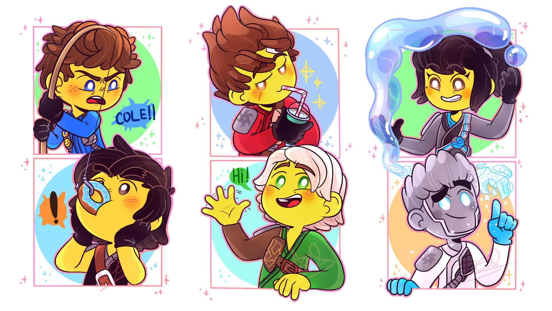 Lego Ninjago Heroes: Nya, Kai, Zane & Lloyd in HD Action Wallpaper