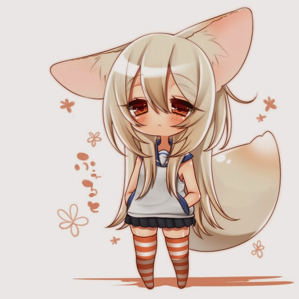 Chibi Anime Simple Background Anime Girls Inumimi White Background Hd Wallpaper