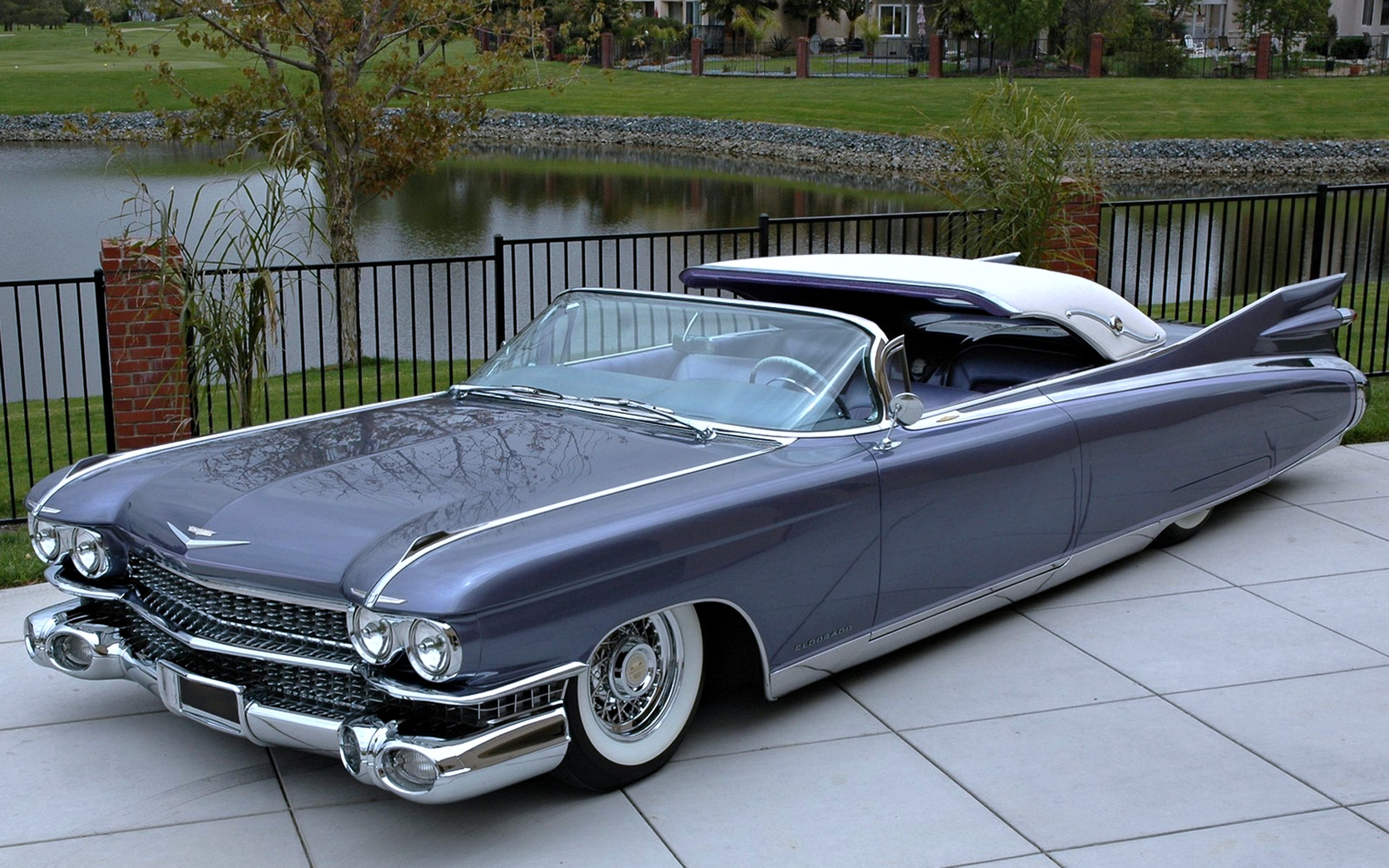 cadillac, Eldorado, 1960, Convertible, Retro, Old, Classic, Cars, Motors, Lake Wallpaper HD / Desktop and Mobile Background