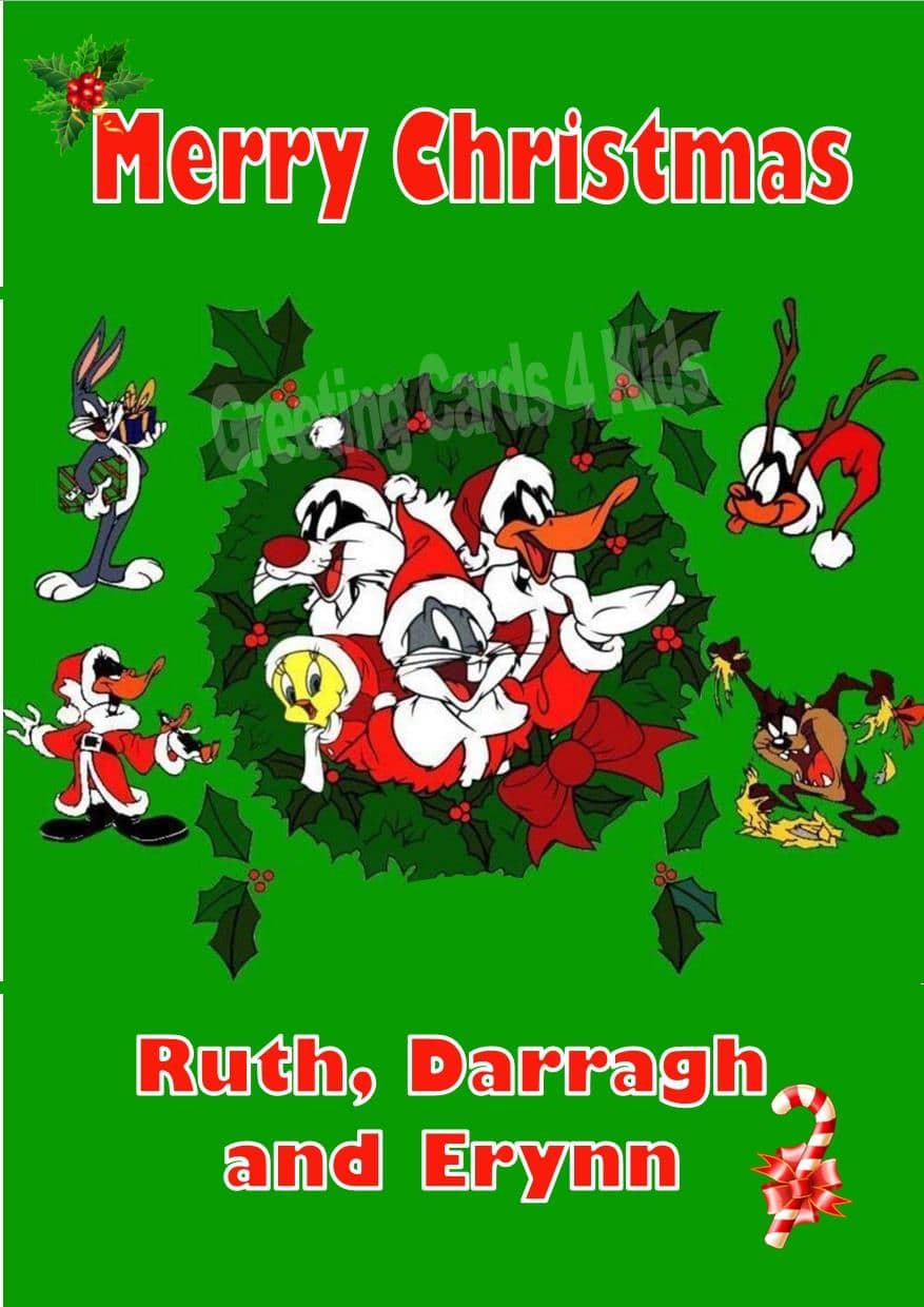Personalised Looney Tunes Christmas Card