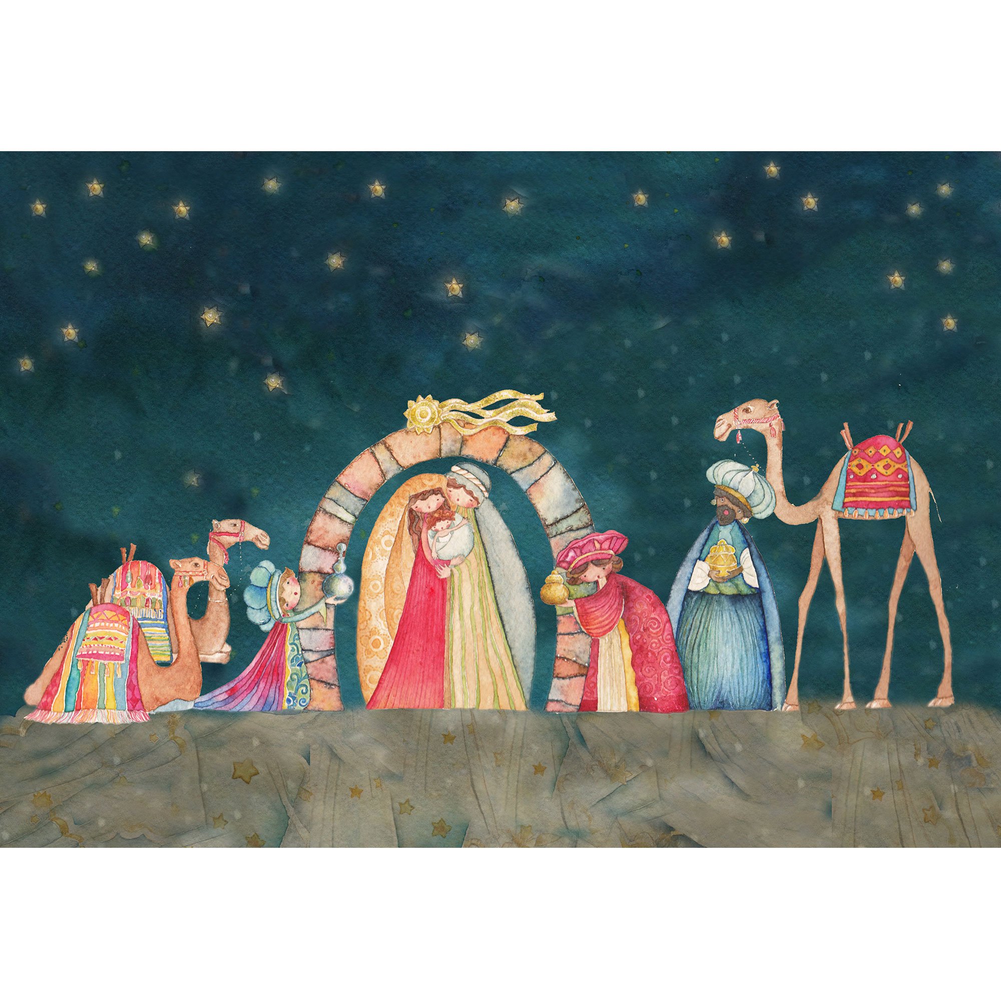 Wall26 Christian Christmas Nativity Scene With The Three Wise Men Wall Mural. Self Adhesive Large Wallpaper
