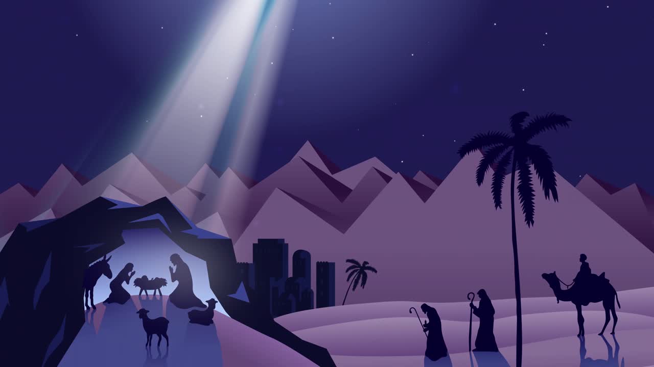 Animation of christmas nativity scene