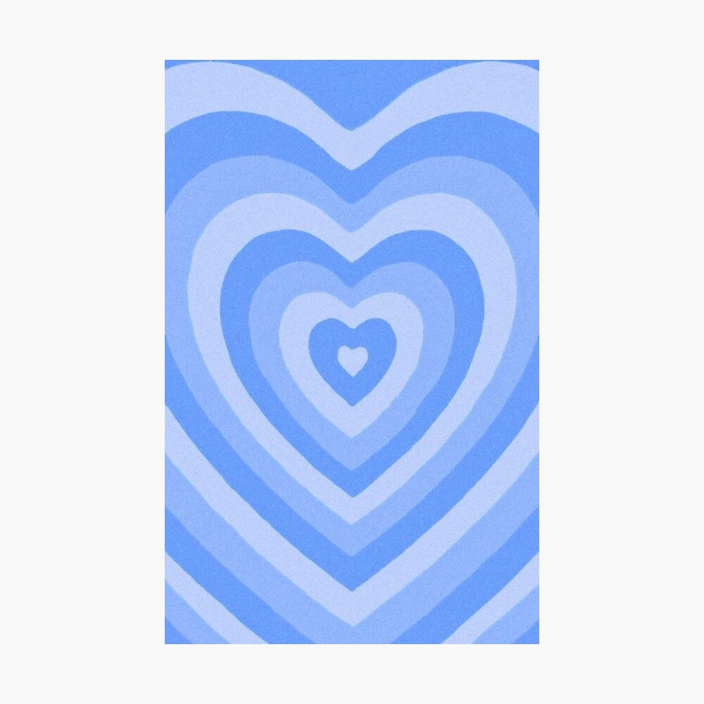 aesthetic indie blue hearts design ? Poster