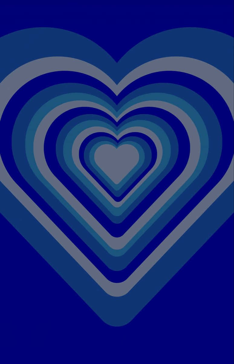Download Blue Heart Concentric Lines P F P Wallpaper