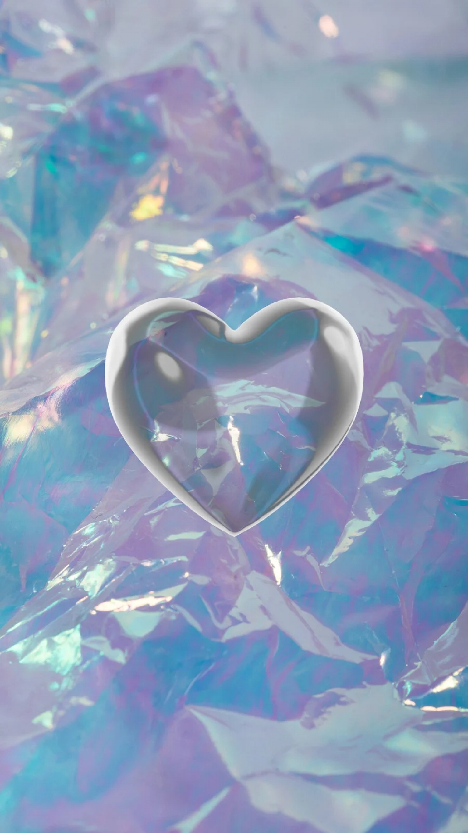 Iridescent Heart Y2K Digital 3D