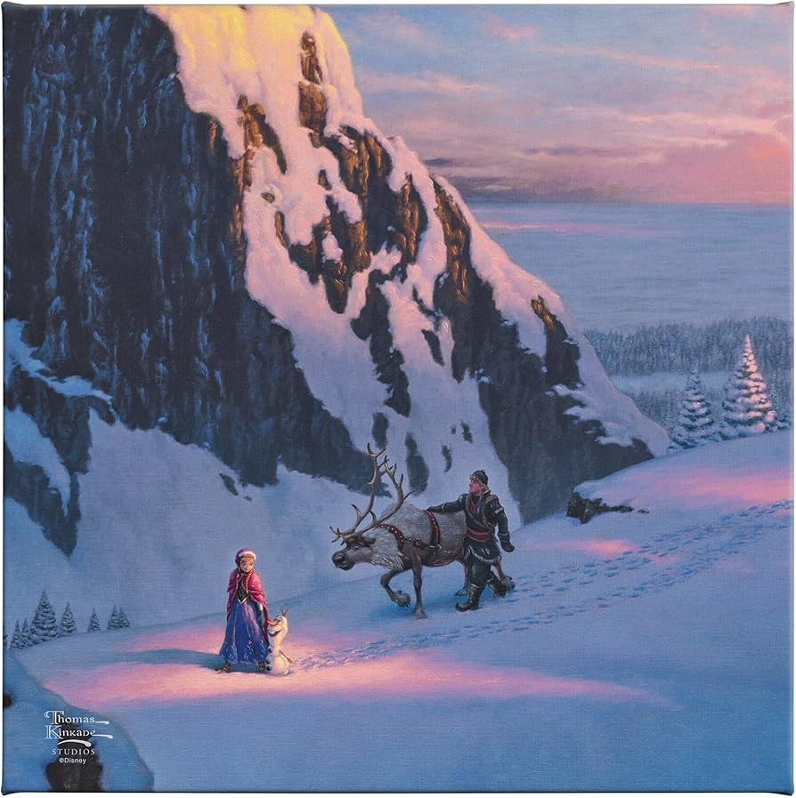 Thomas Kinkade Disney Frozen envuelto en galería de 14 x 14 pulgadas, Hogar y Cocina