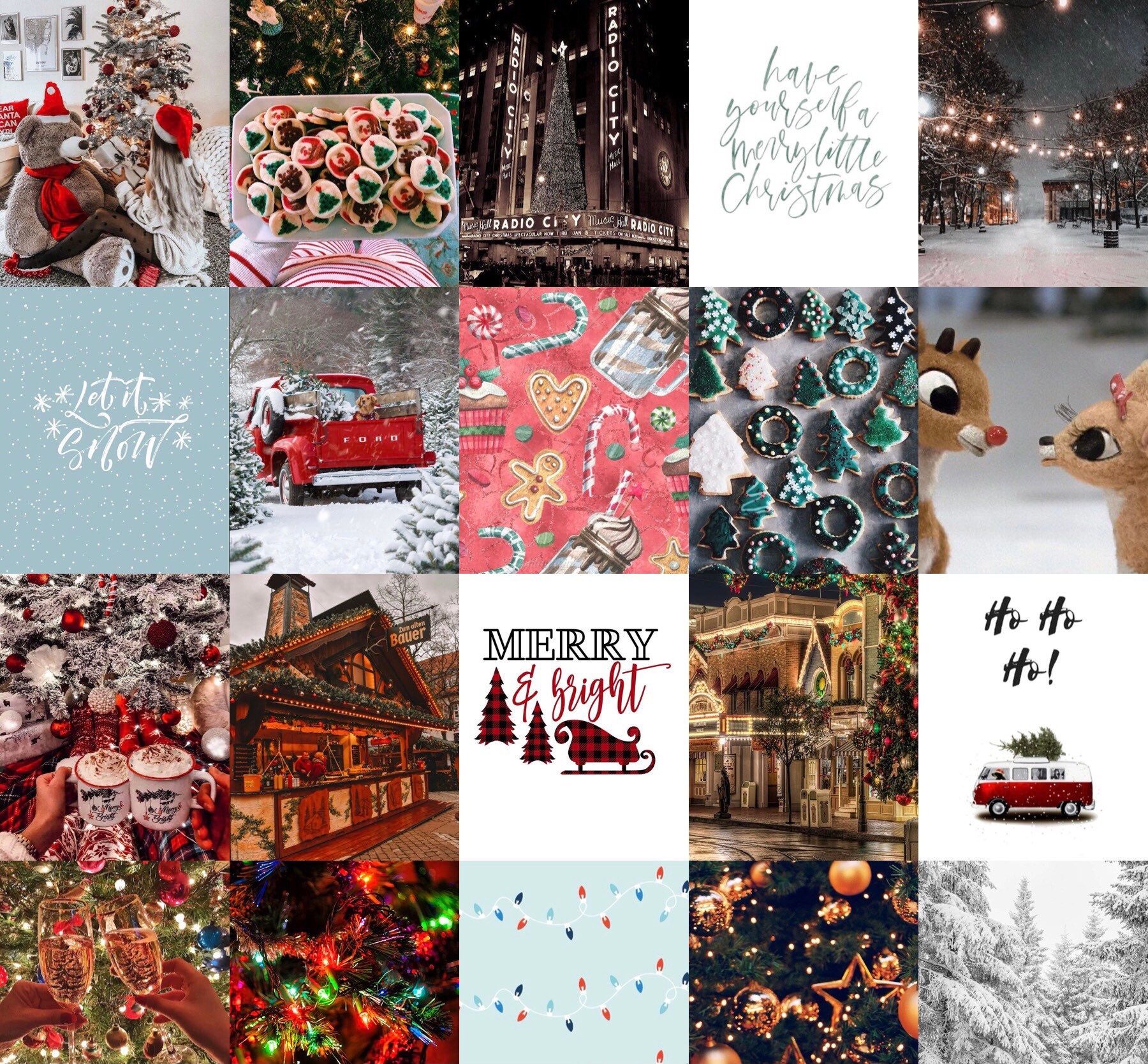 Christmas Photo Collage Kit Holiday Decor (digital Download)