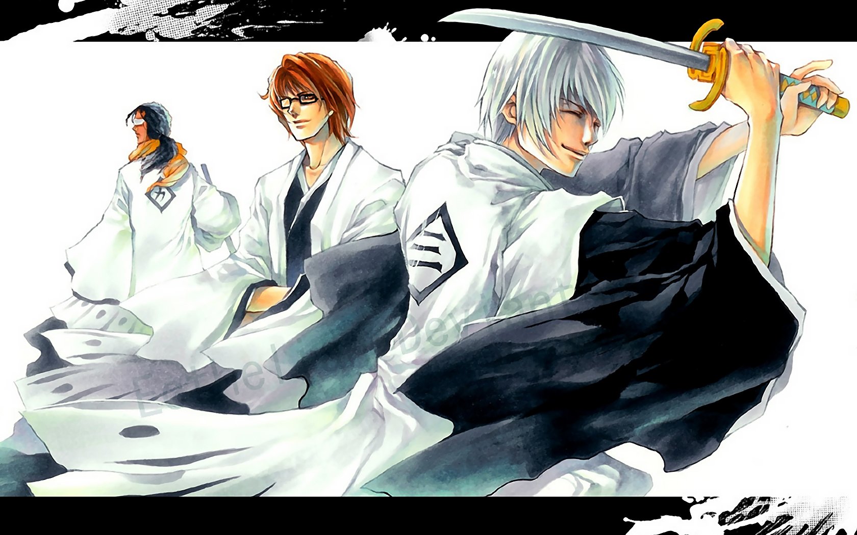 Bleach HD Wallpaper: Kaname Tosen, Sōsuke Aizen, and Gin Ichimaru