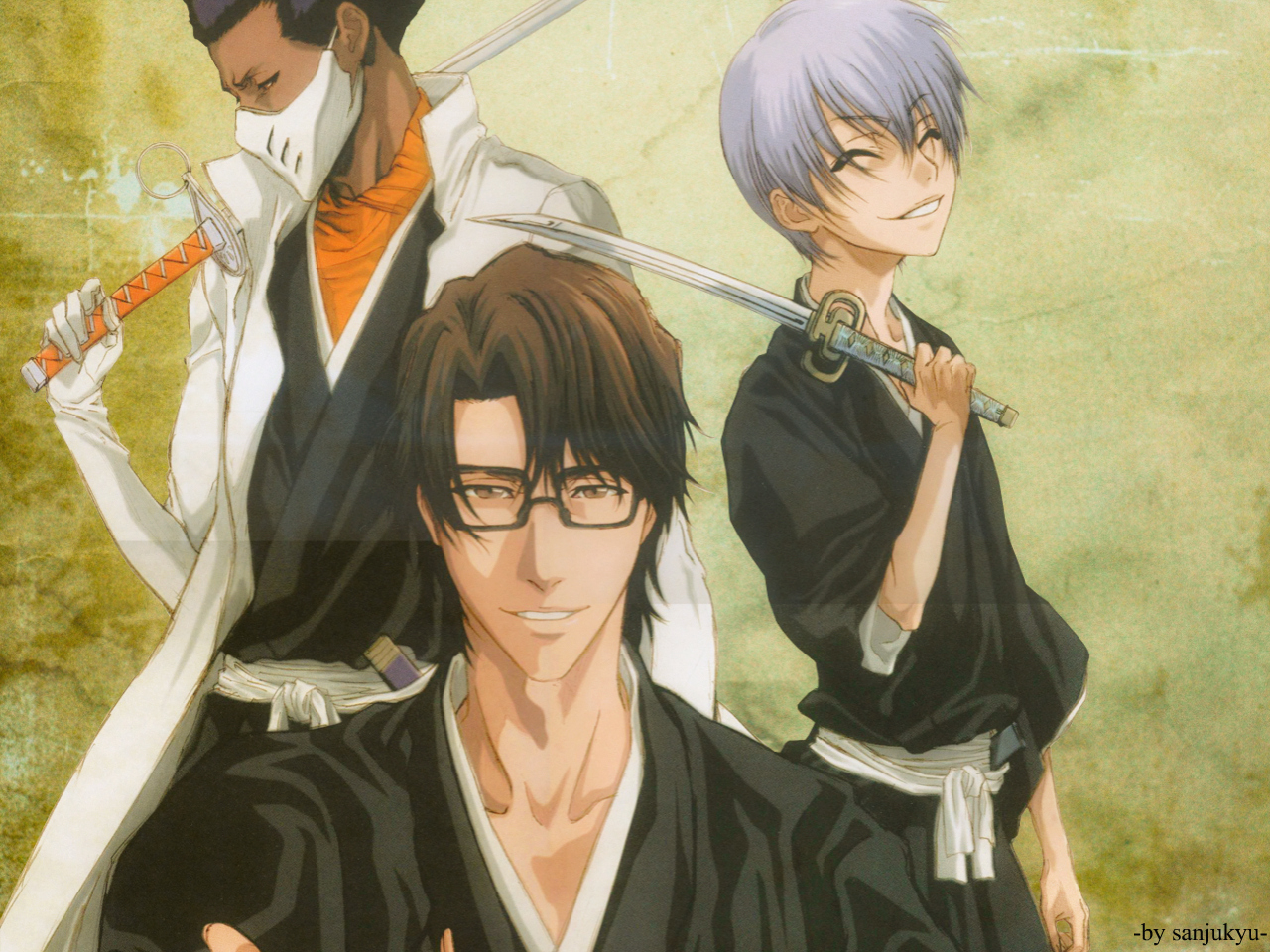 Desktop wallpaper: Sōsuke Aizen, Anime, Bleach, Gin Ichimaru, Kaname Tosen 4K free download for PC. 1471052