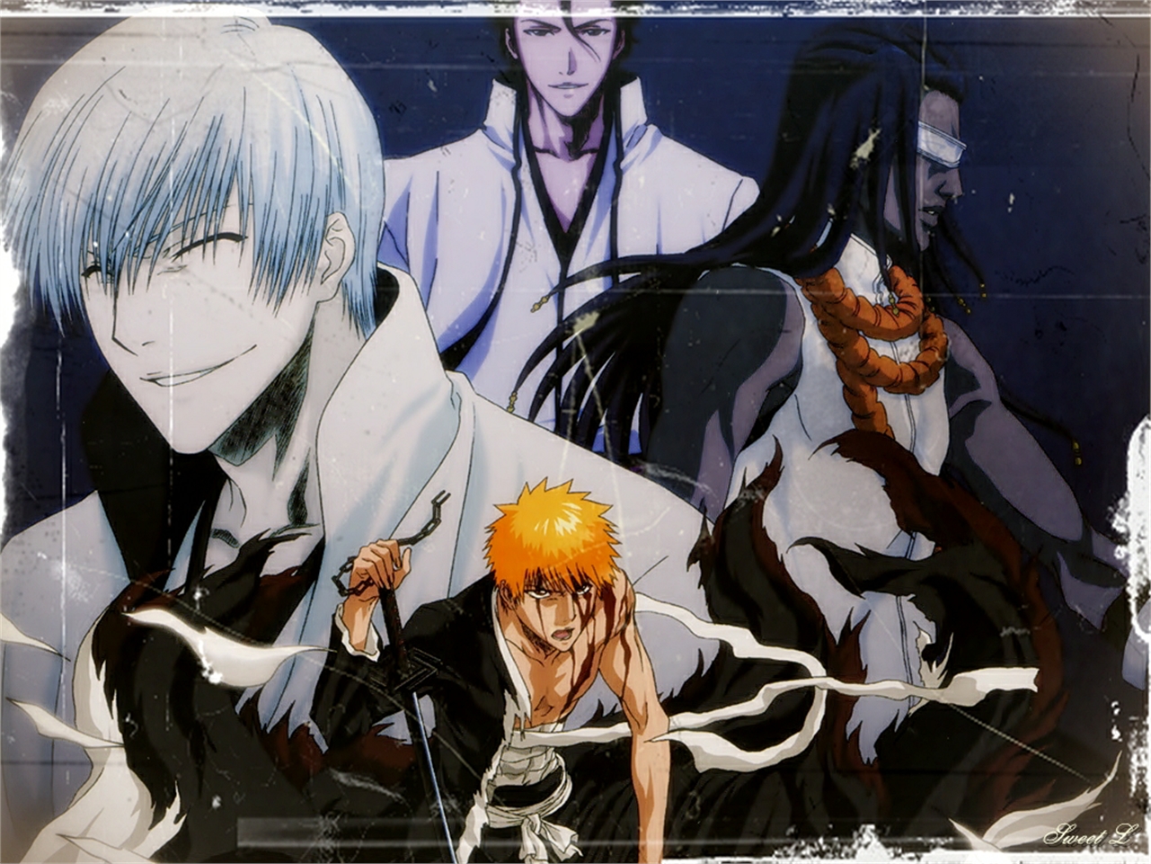 Desktop wallpaper: Anime, Bleach, Gin Ichimaru, Ichigo Kurosaki, Kaname Tosen, Sōsuke Aizen 4K free download for PC. 1493651
