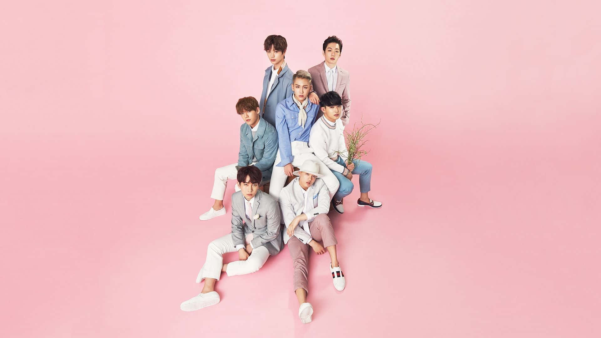 Download Pink Aesthetic Desktop Background with BTS Wallpaper