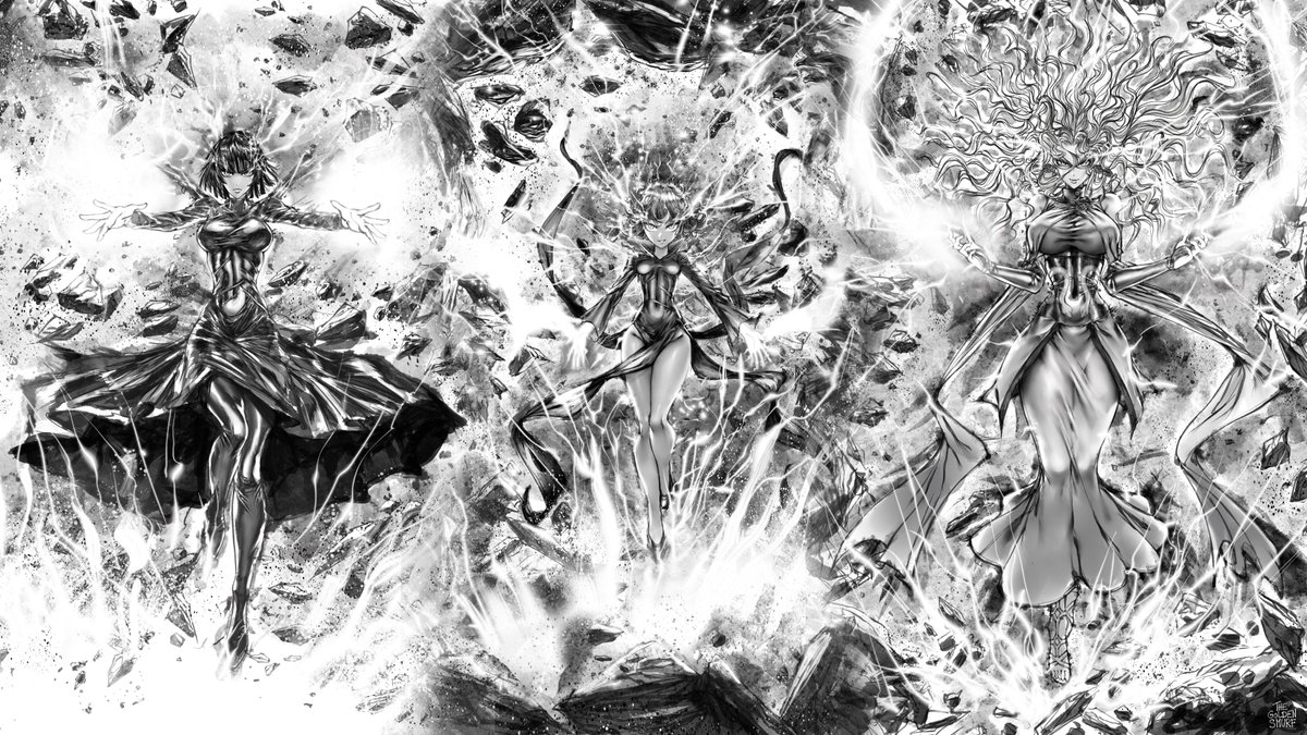 Tried to blend seamlessly my pieces of Tatsumaki, Fubuki & Psykos into a wallpaper ratio shot and it worked more easily than I expected