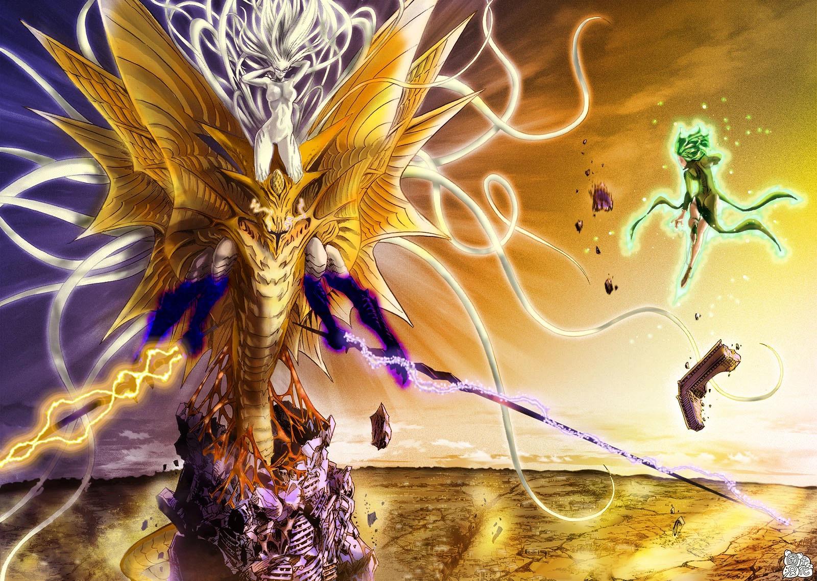 Merged Psykos (One Punch Man) vs Naruto and Sasuke (Naruto)