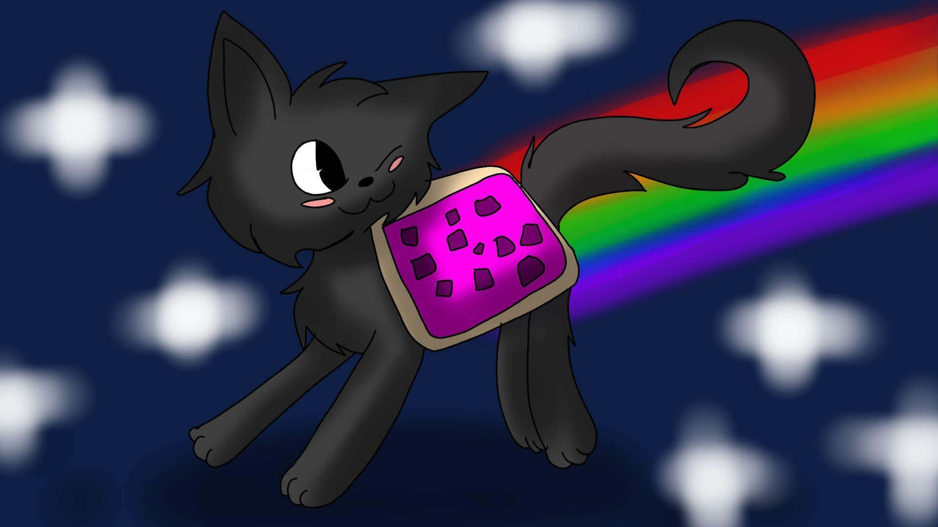 Download Nyan Cat flying through space