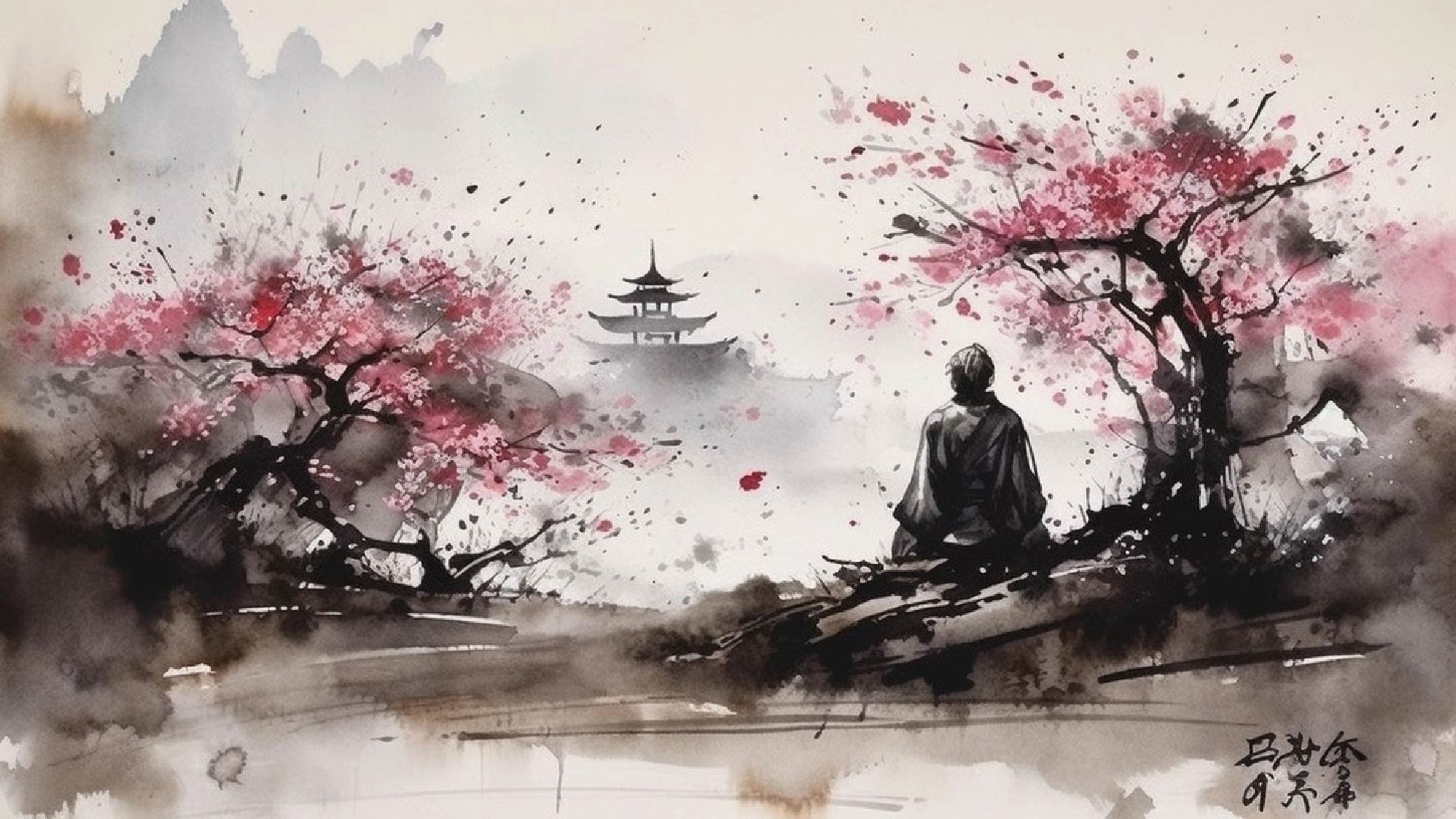 Desktop wallpaper: the samurai midsentence