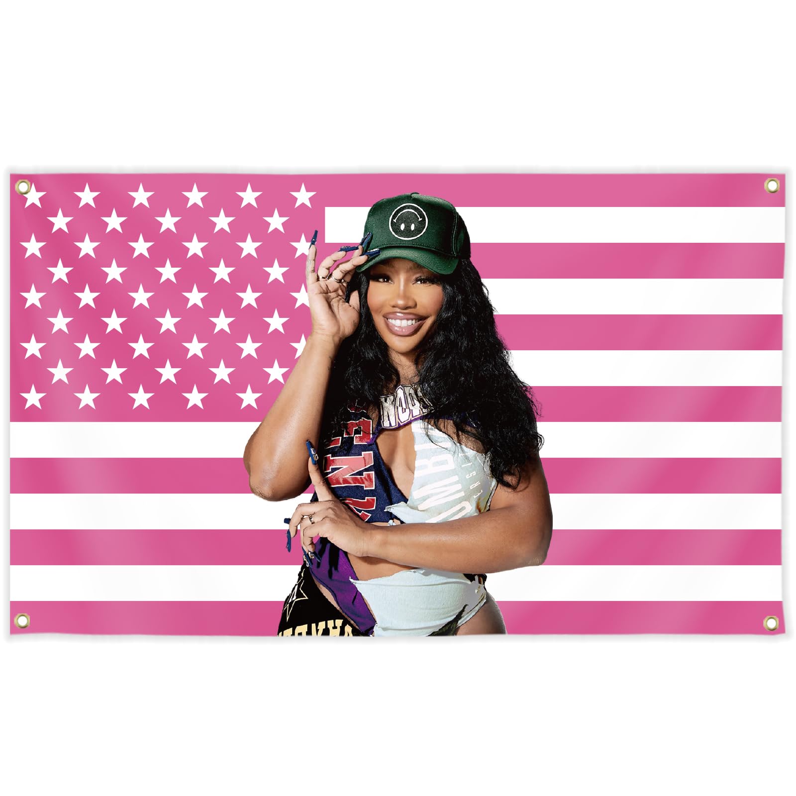 KuruRi S Z A Pink Flag With Brass Grommets For Bedroom Living Room Home Decor, 3x5 Ft Wall Hanging S Z A Tapestries For College Dorm Room Decorations, Amazon.ca: Home