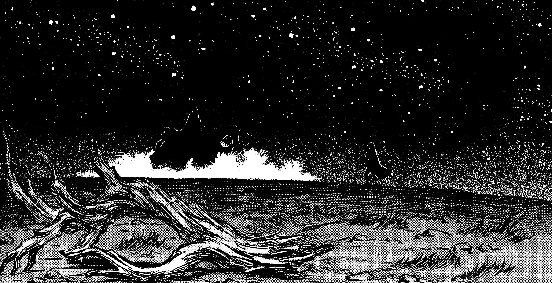 Berserk Anime HD Wallpaper: Nightscape of Desolation and Stars