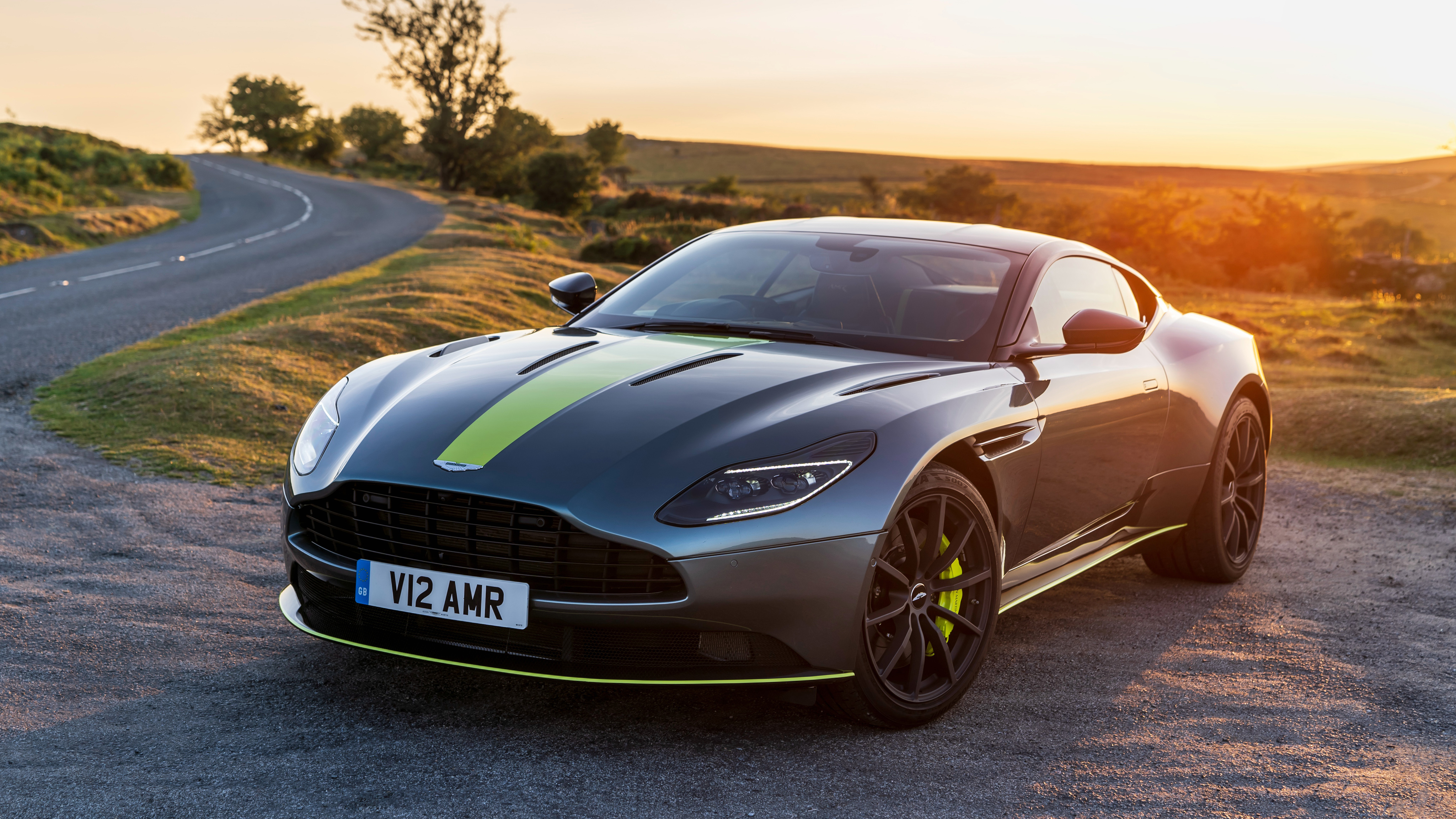 Silver car Aston Martin DB11,2018 Desktop wallpaper 1366x768