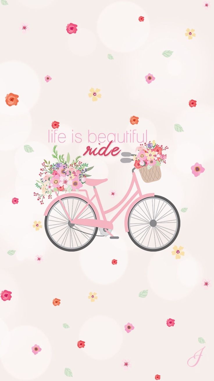 Life is Beautiful Bicycle Wallpaper