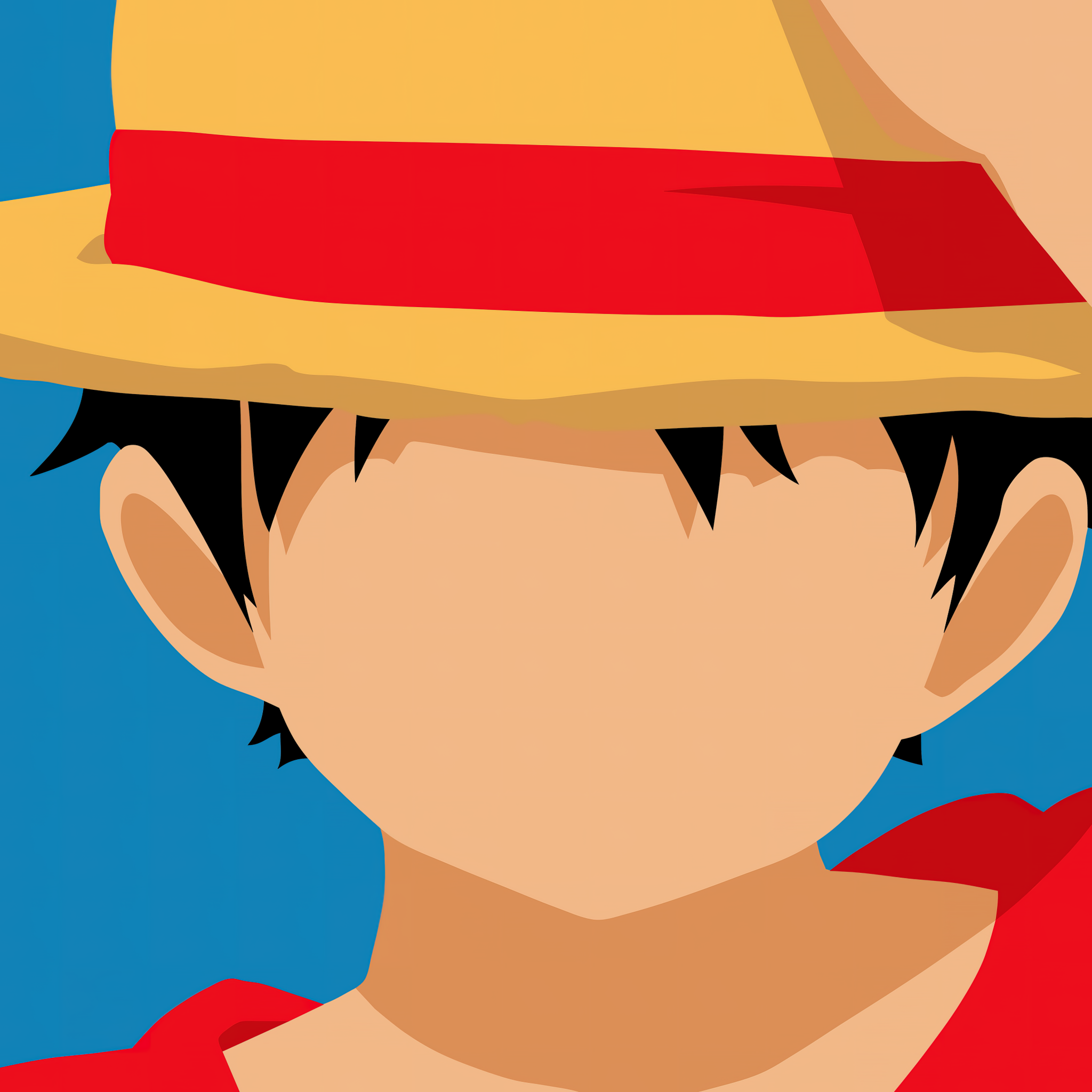 Monkey D. Luffy Wallpaper 4K, Faceless, One Piece, Minimal art